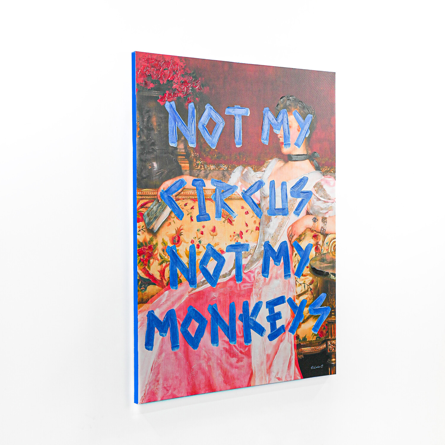 Not My Circus Vintage Hand Painted Canvas Red Image 5