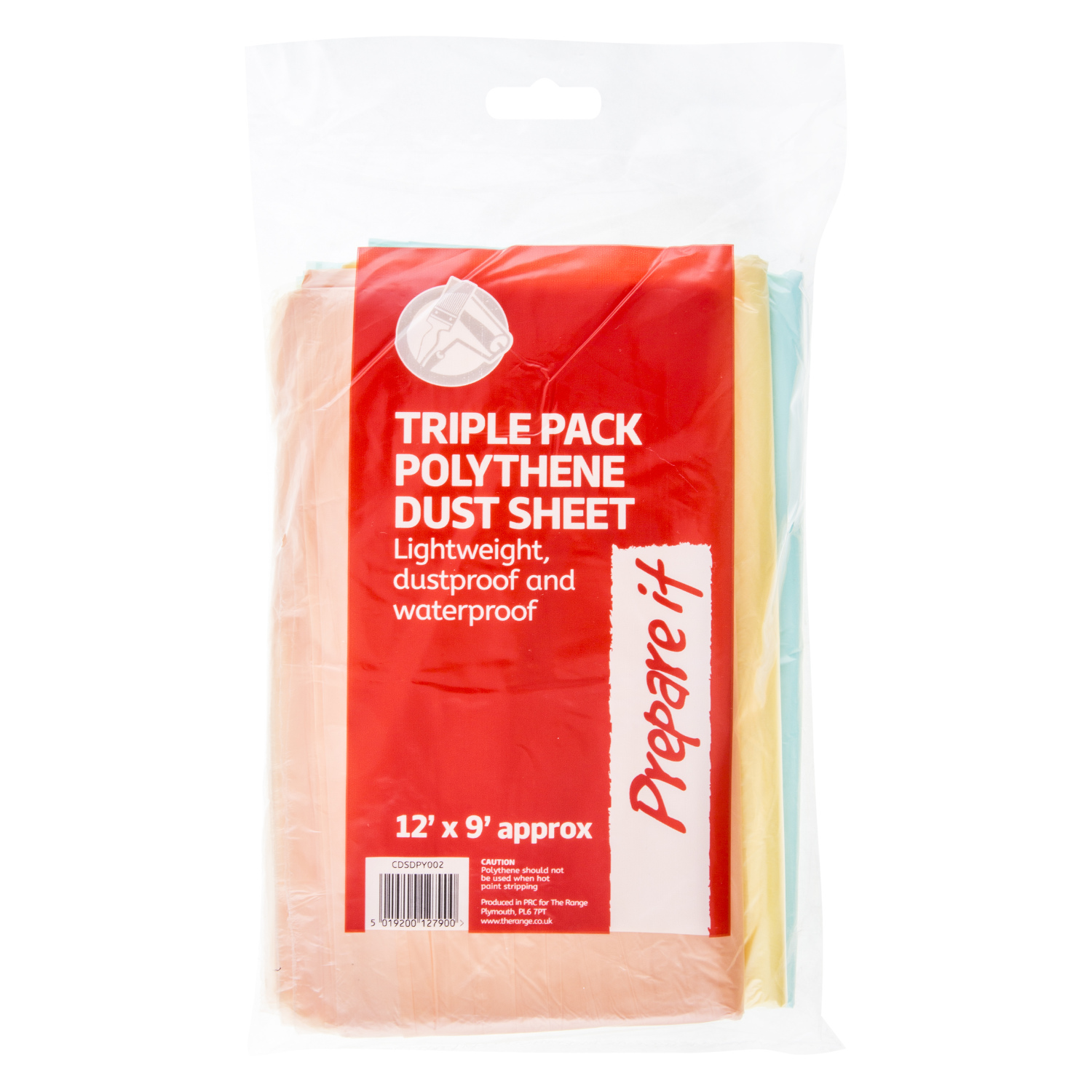 Prepare It 3 Piece Polythene Dust Sheet Image