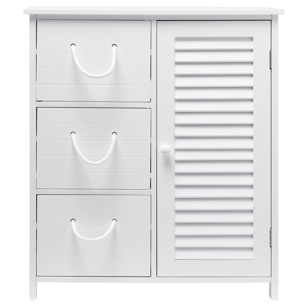 Kingston Single Door 3 Drawer White Floor Cabinet Image 3