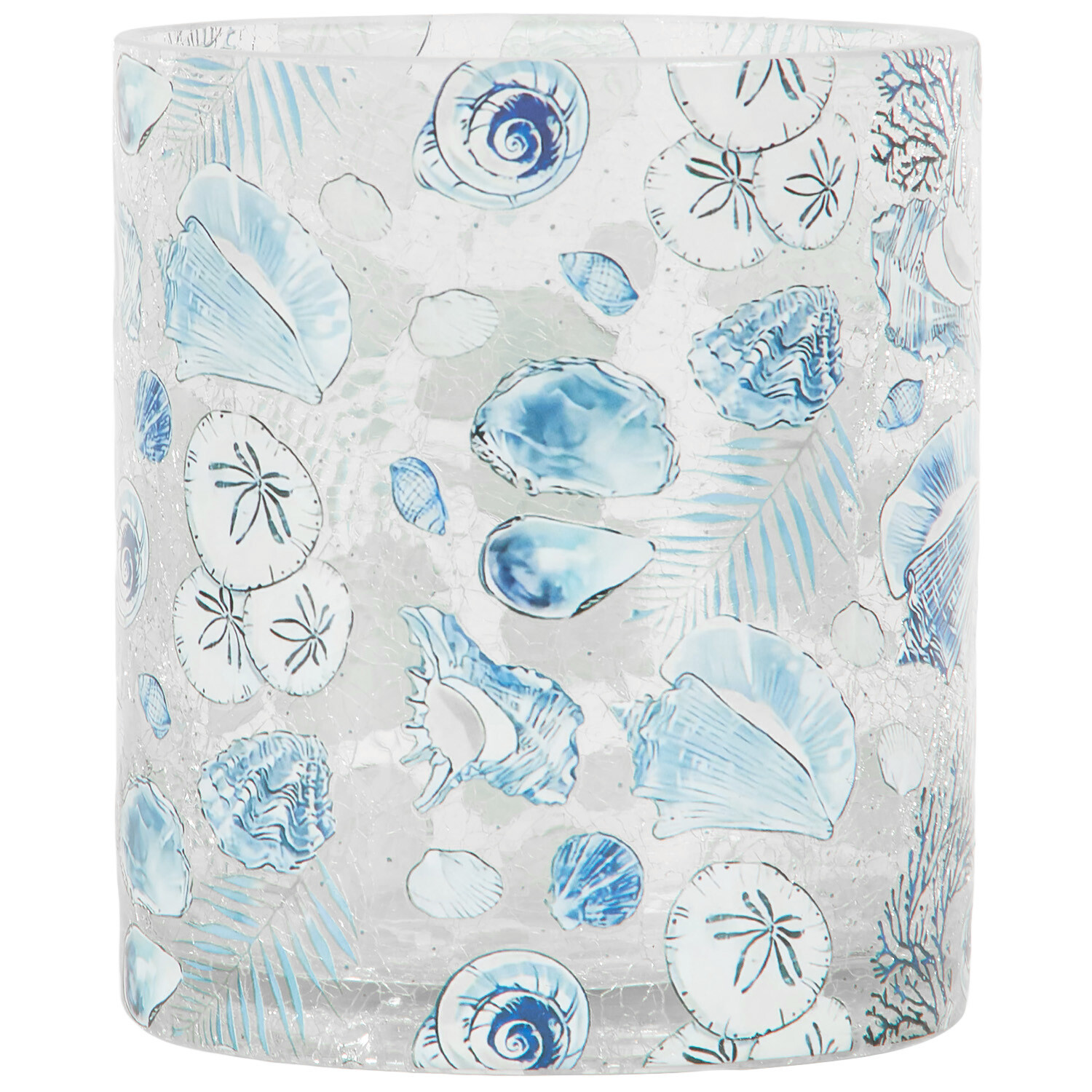 Coastal Crackle Candle Holder - Blue Image 2