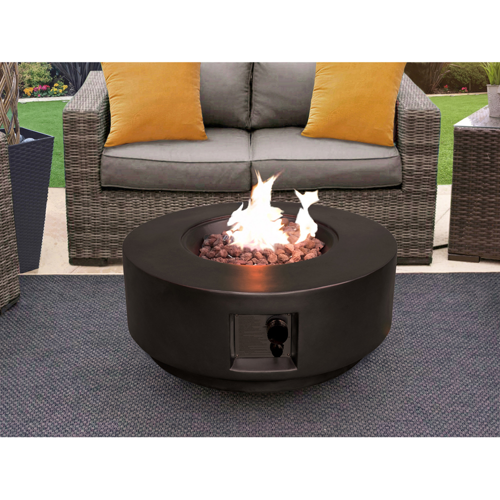 Centurion Fusion Black Lavish Patio Gas Fire Pit with Stone Finish Image 7