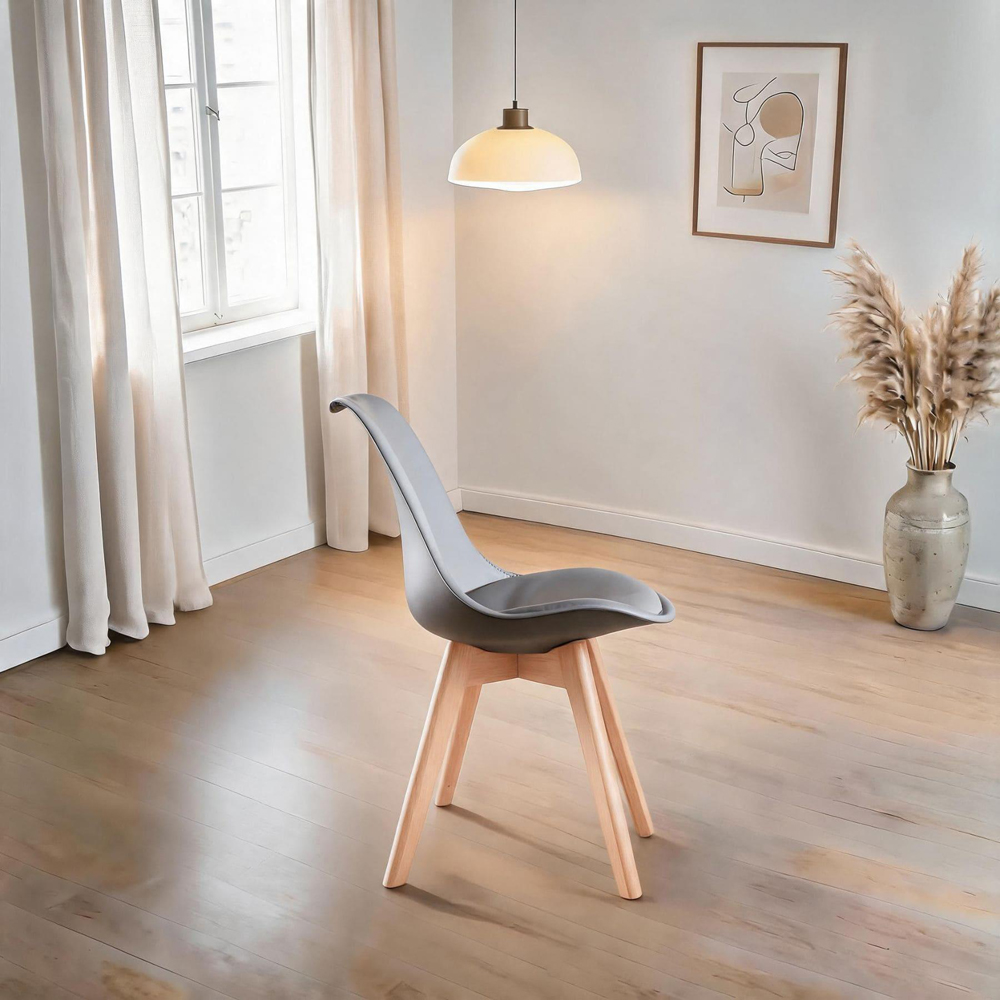 Home Source Lisbon Set of 2 Grey Dining Chair Image 5