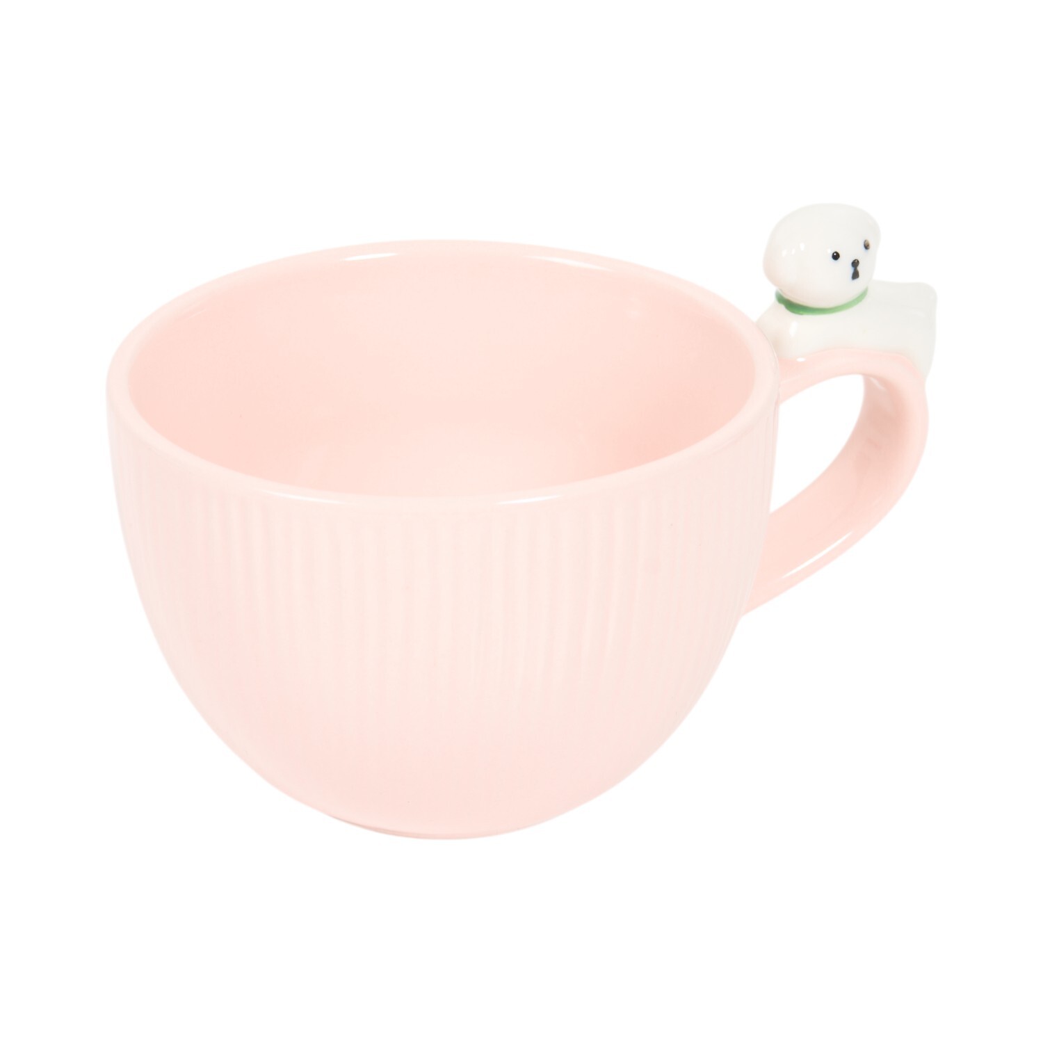 3D Dog Ribbed Mug Pink Image 4