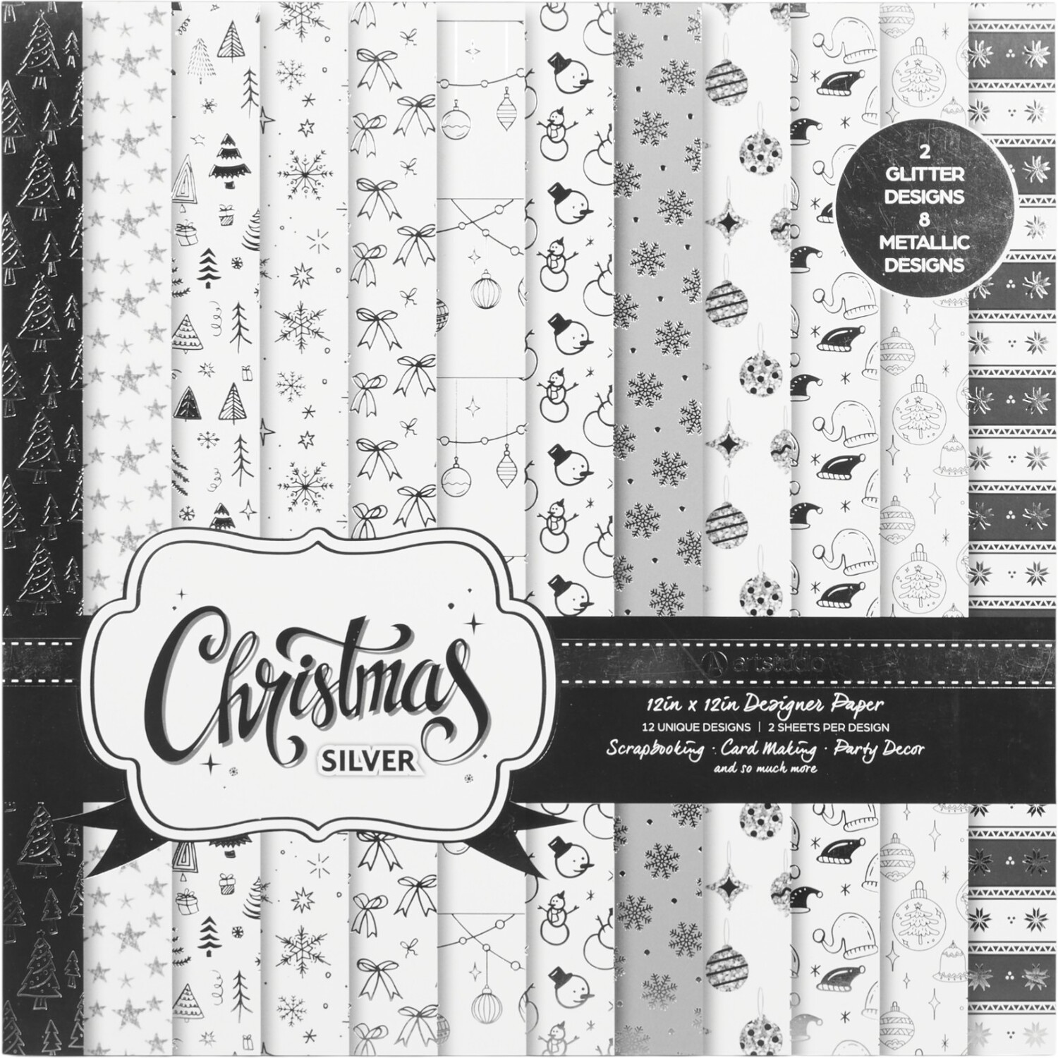 Metallic Foiled Christmas Paper Pad Image 2