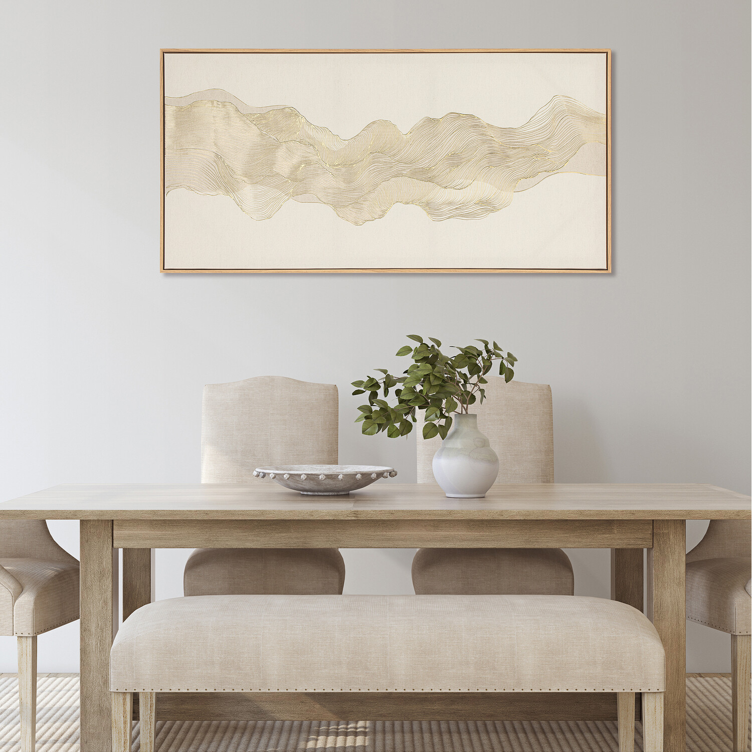 Metallic Wave Framed Art Gold Image 2