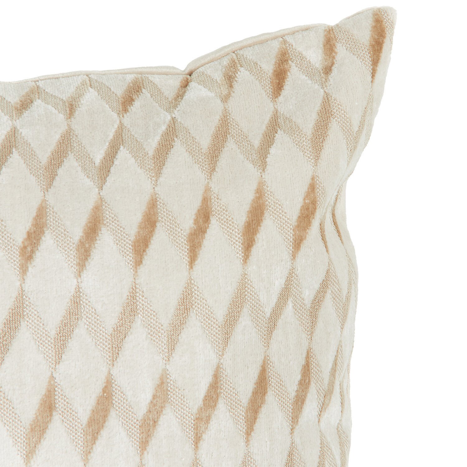 Luna Geo Velvet Cushion - Ivory Image 3