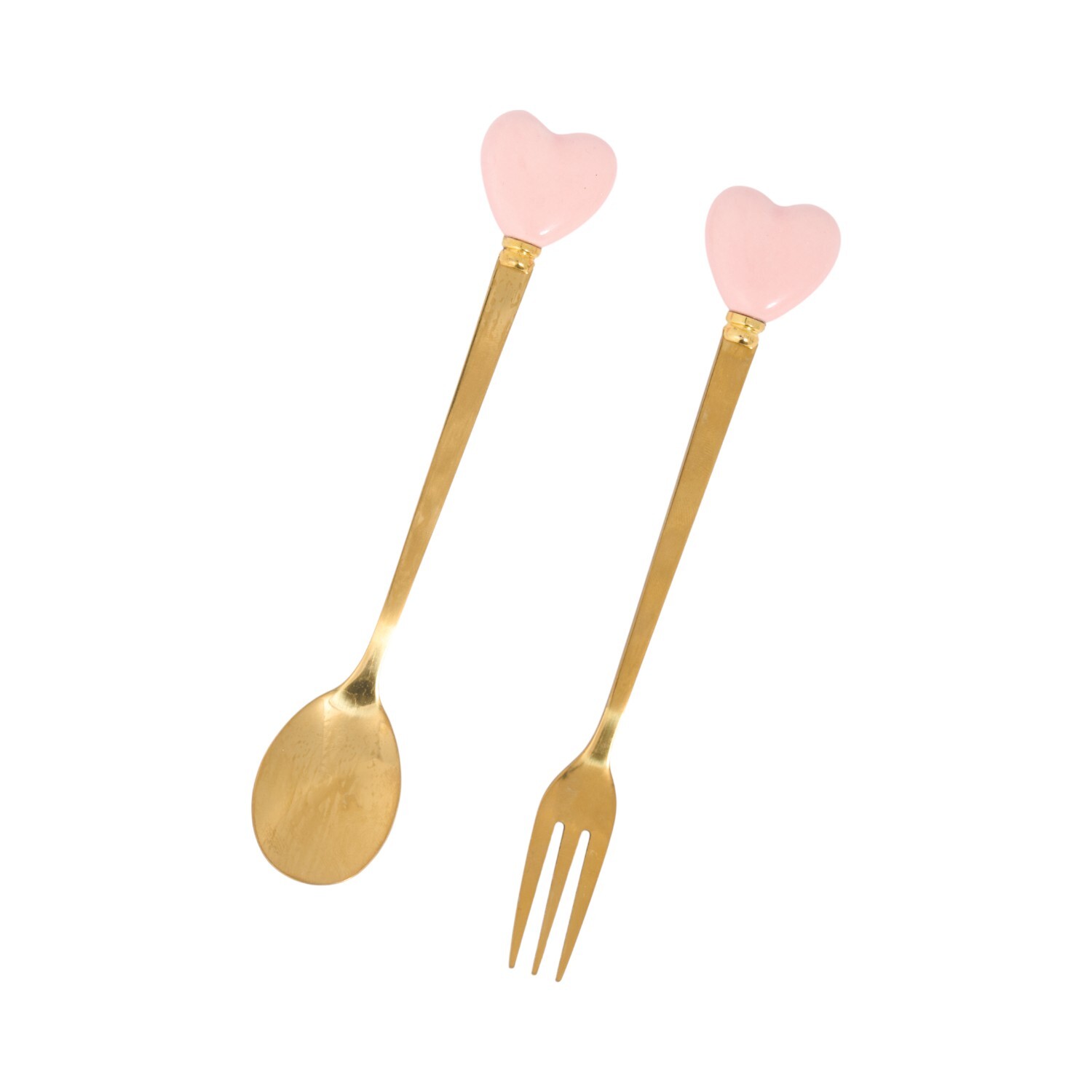 Pack of 4 Dessert Spoons and Forks Gold Image 2