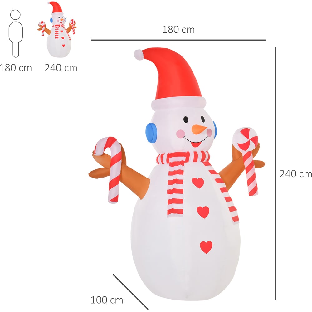 Everglow LED Inflatable Christmas Snowman with Candy Canes Decoration 7.8ft Image 9