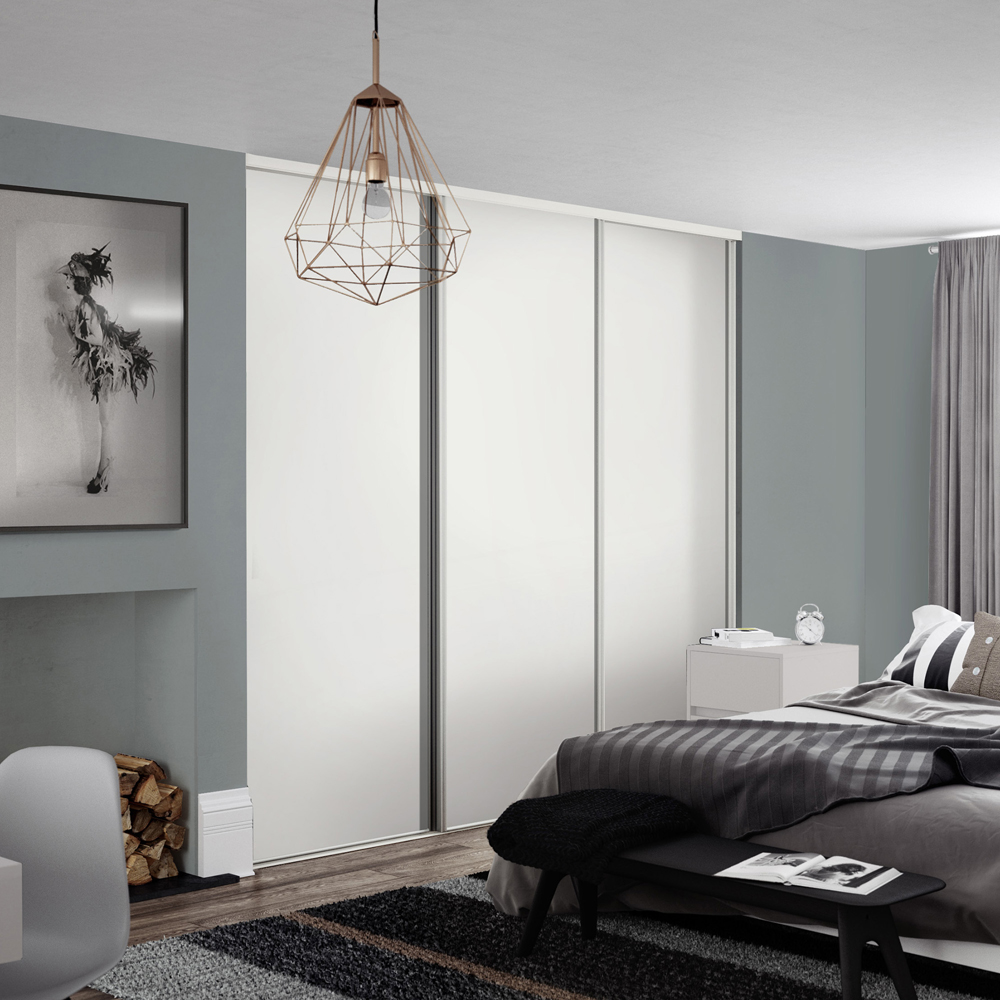 Spacepro Single Panel White Sliding Door 2220 x 914mm Image 2