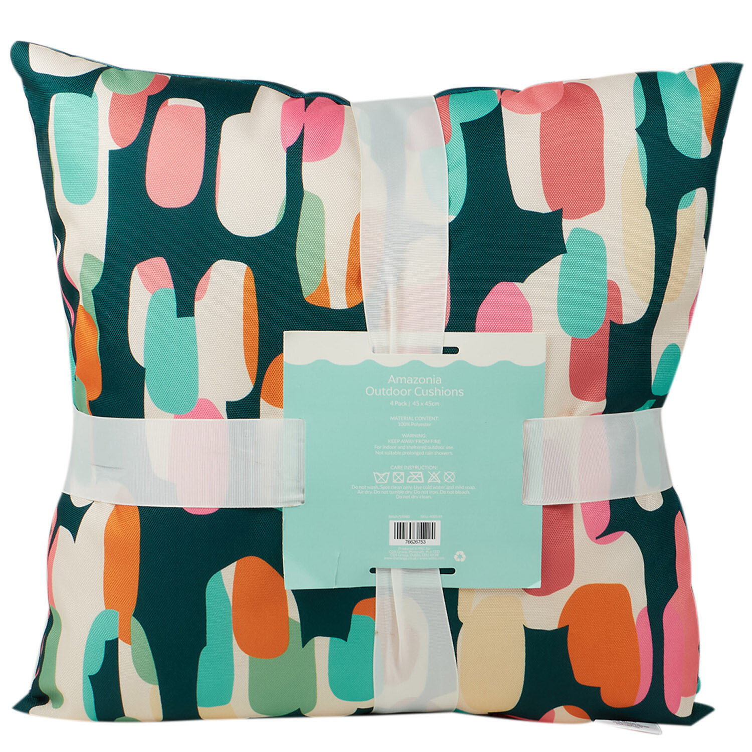Pack of 4 Amazonia Outdoor Cushions - Multicolour Image 4