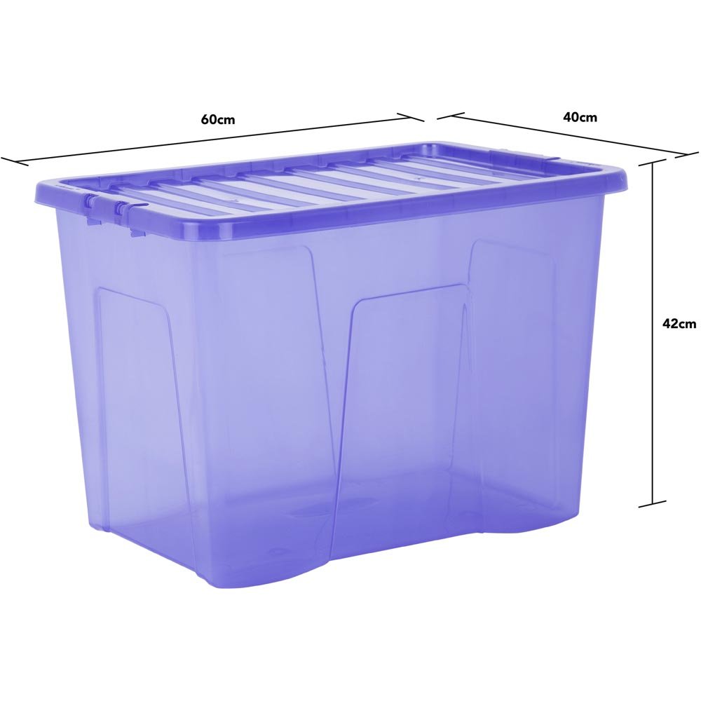 Wham 80L Blue Crystal Storage Box with Lid 4 Pack Image 5