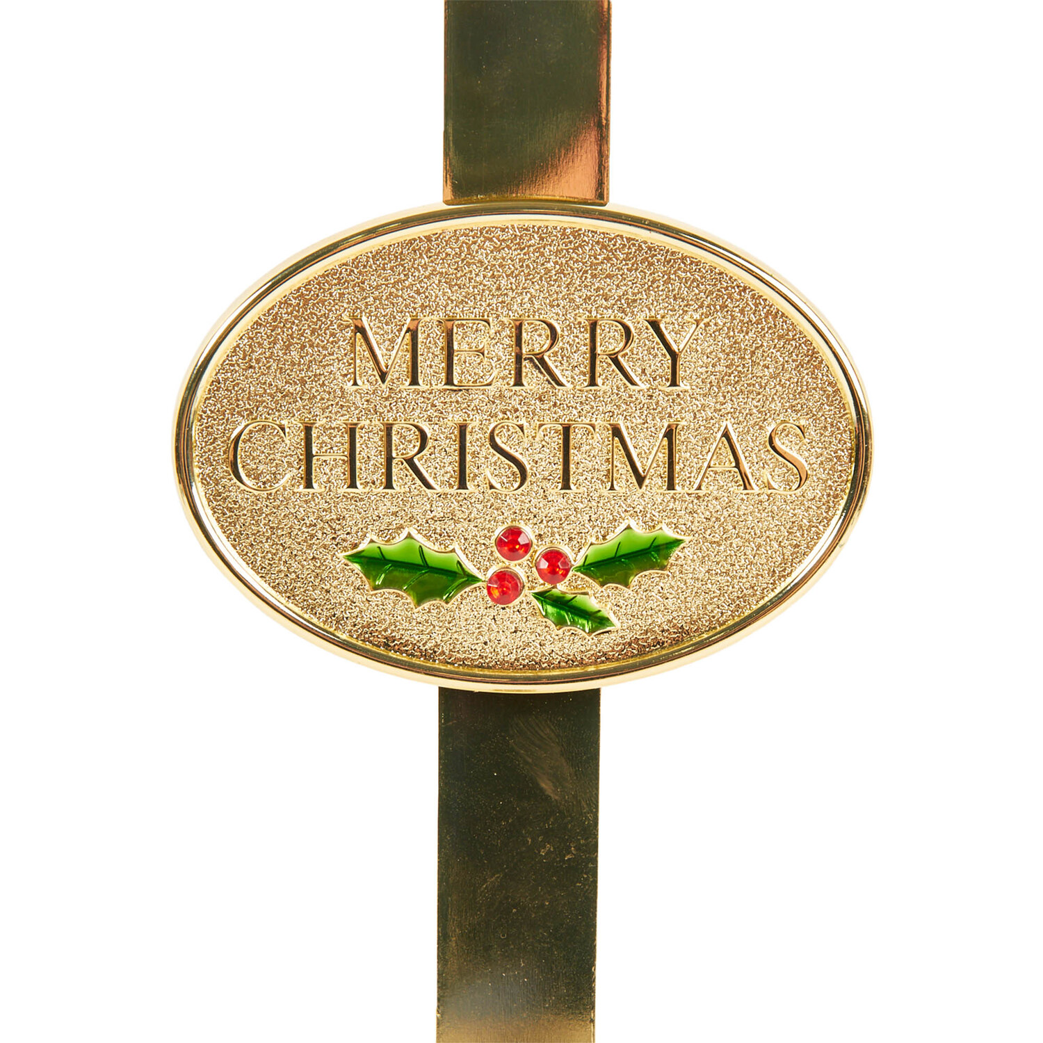 Merry Christmas Wreath Hanger Gold - Gold Image 2