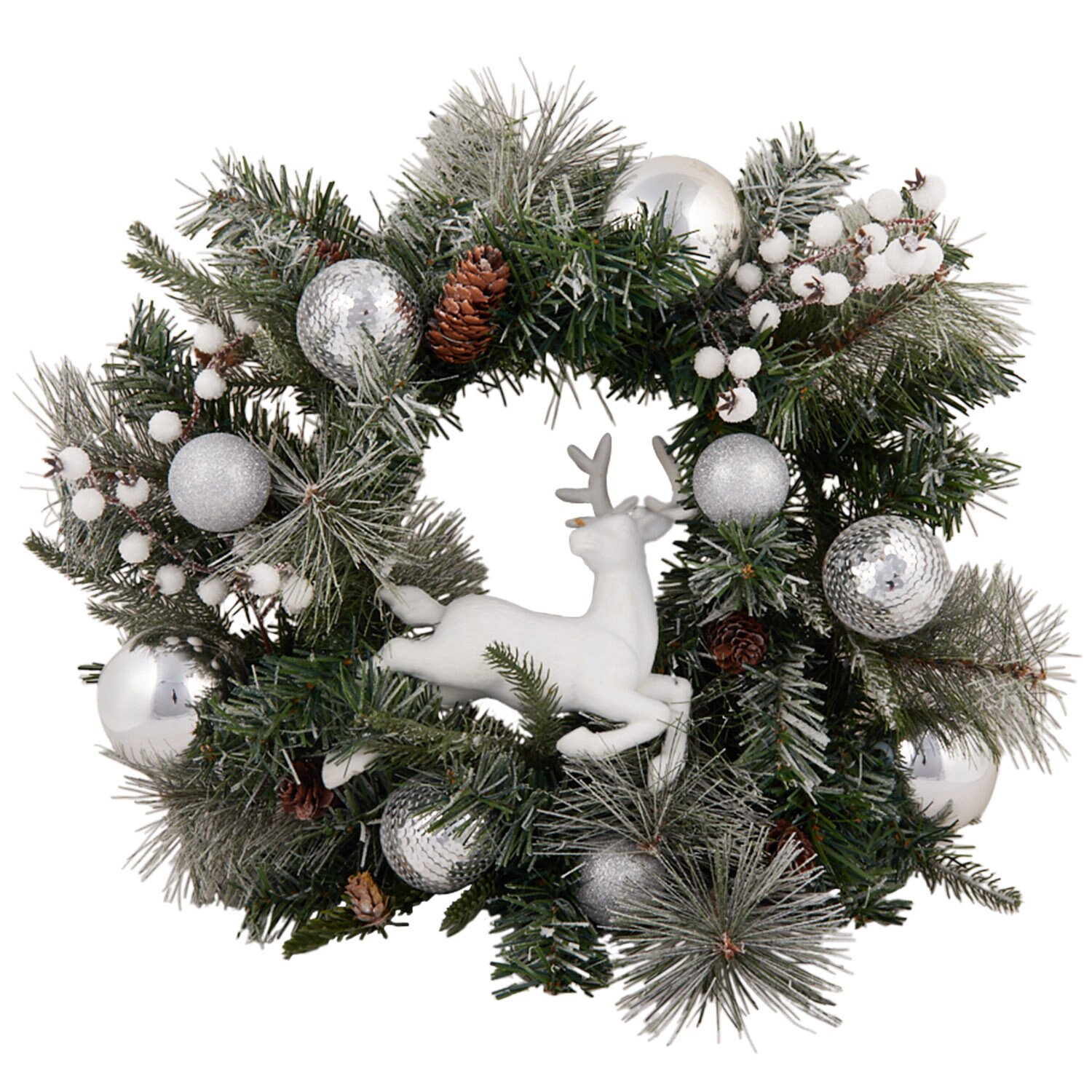 Elegant Stag Wreath - Green and White Image 1