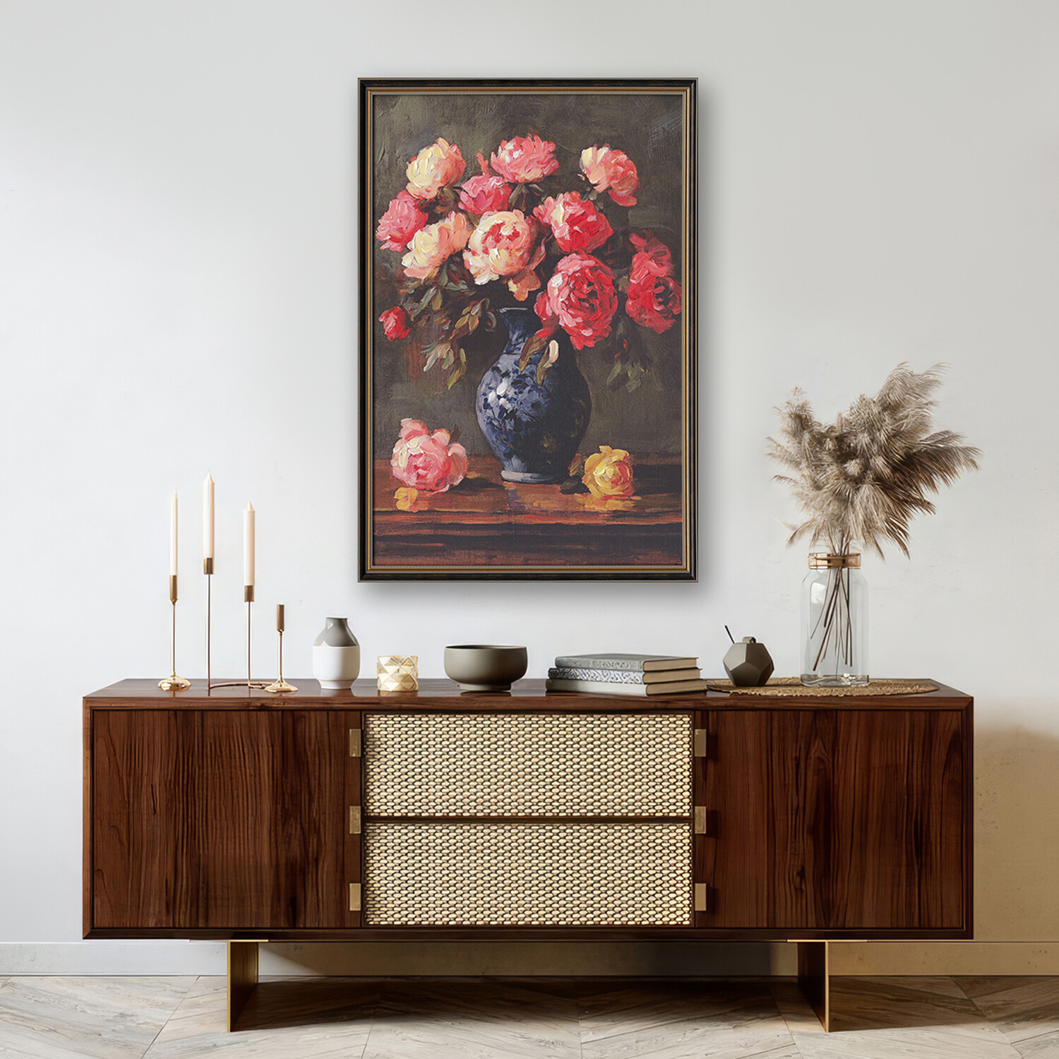 Vintage Floral Framed Still ArtPink Image 5