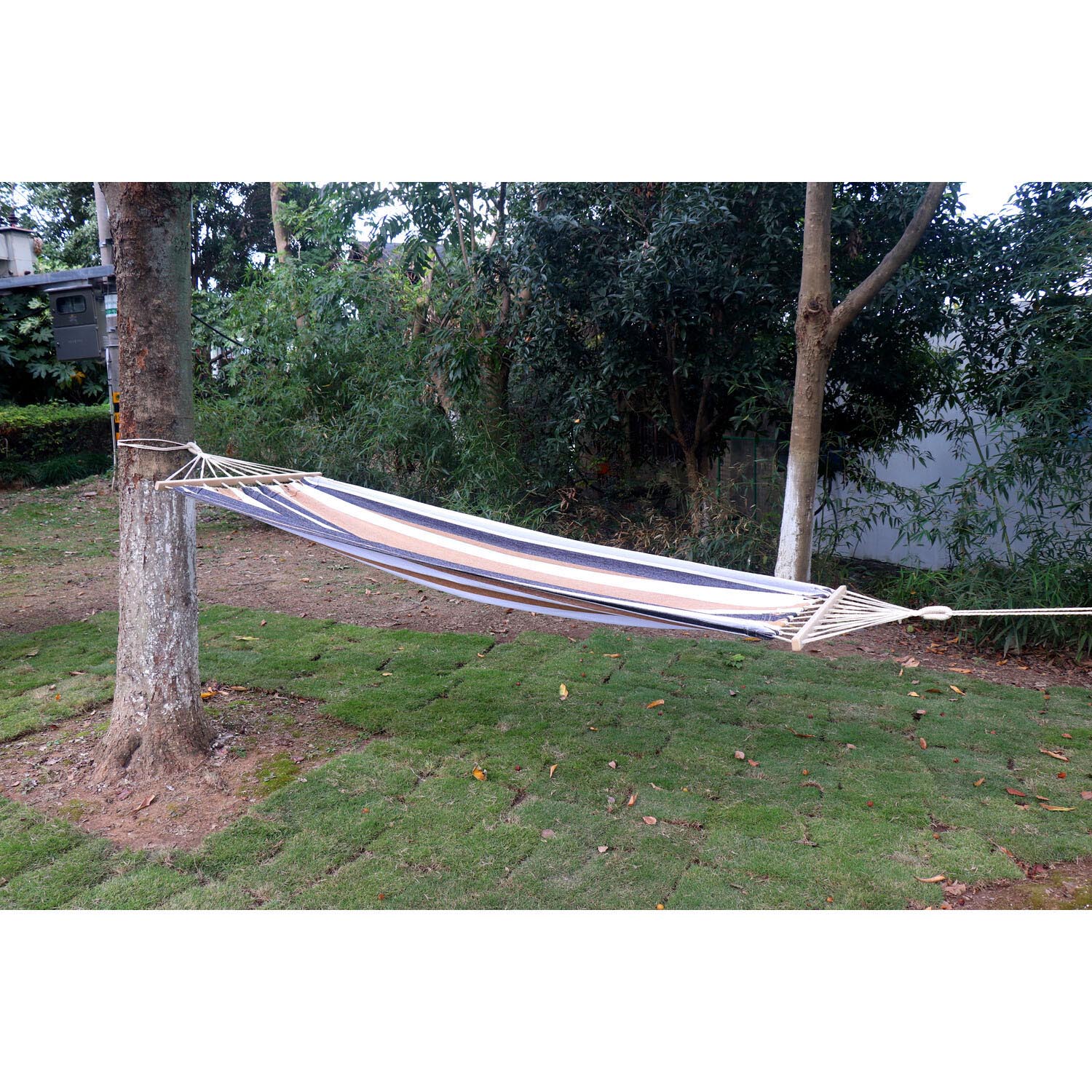 Cotton Hammock with Wooden Bar Image 2