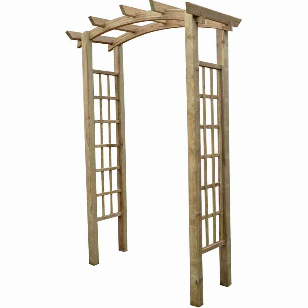 Mercia 6.8 x 4.3 x 2.3ft Pressure Treated Bow Top Garden Arch Image 2