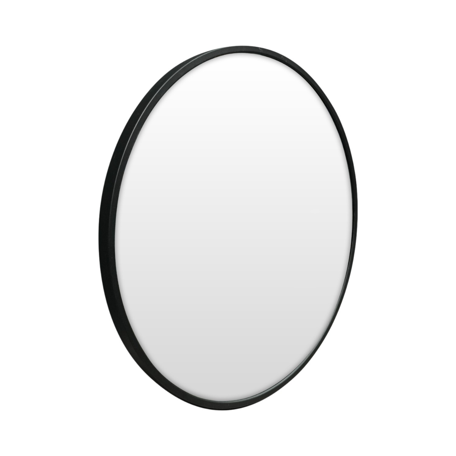 Round Metal Mirror Black 70cm Image 3