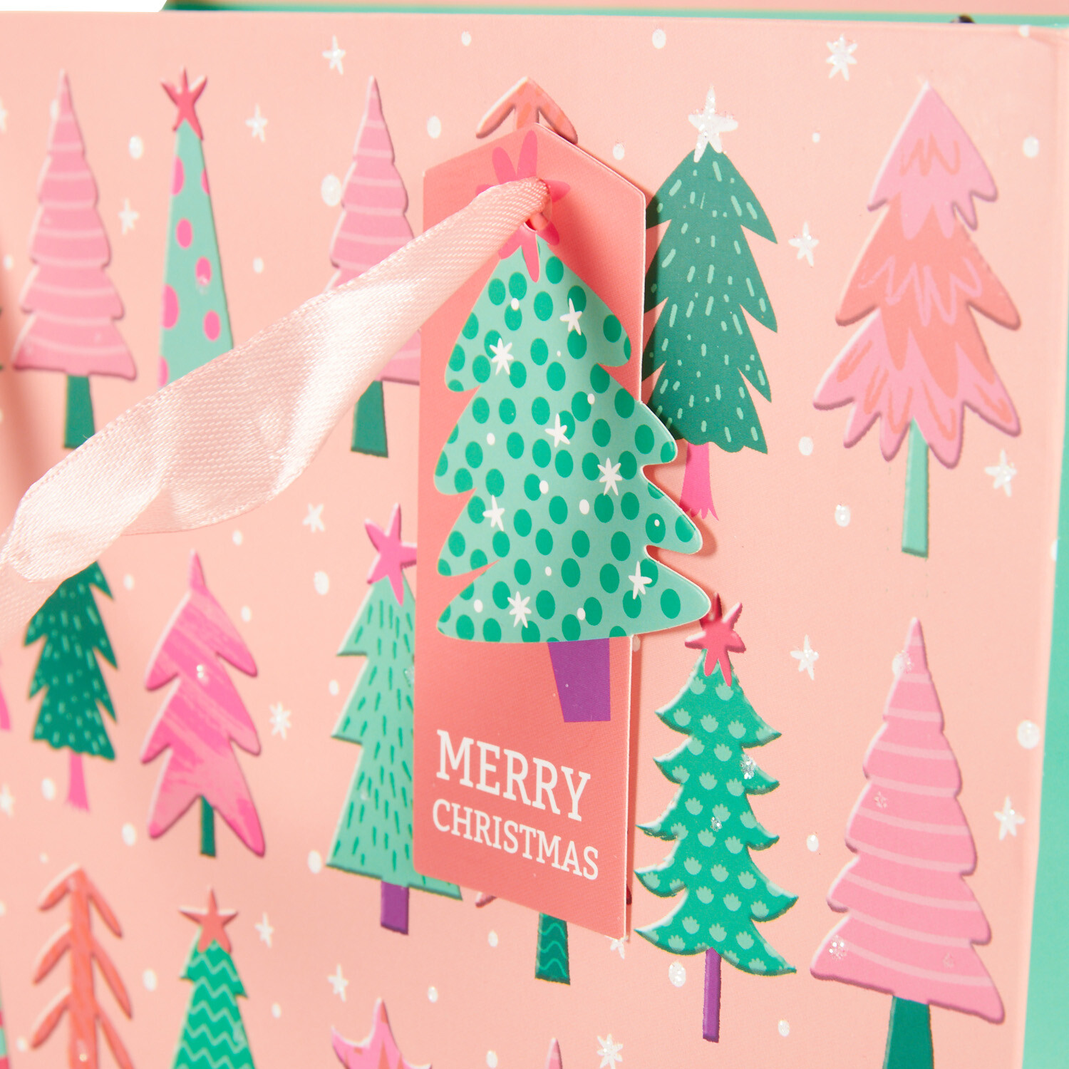 Christmas Tree Gift Bag - Pink / Large Image 3