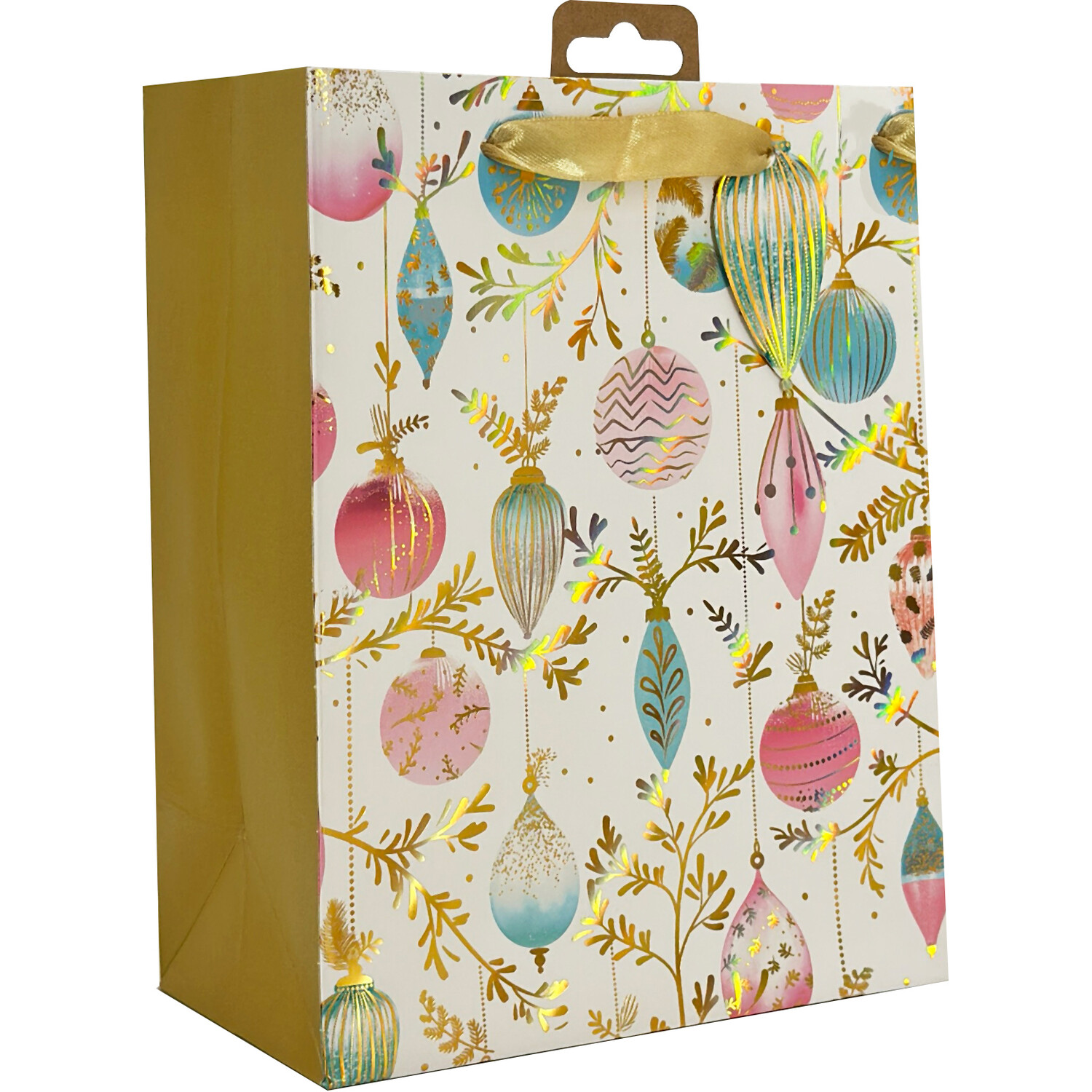 Christmas Baubles Gift Bag White Image 2