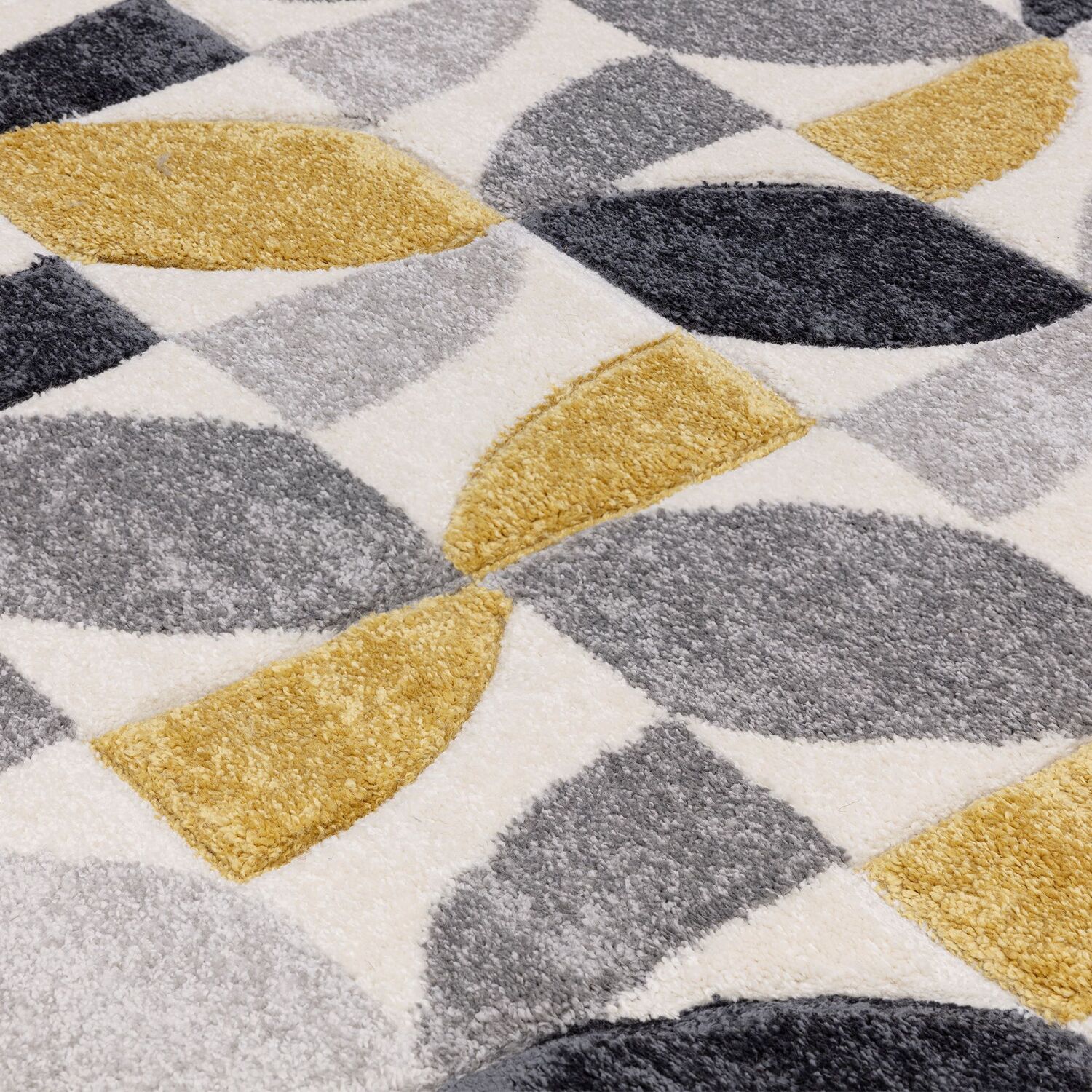 Vera Leaf Pattern Rug - Yellow / 160cm Image 3
