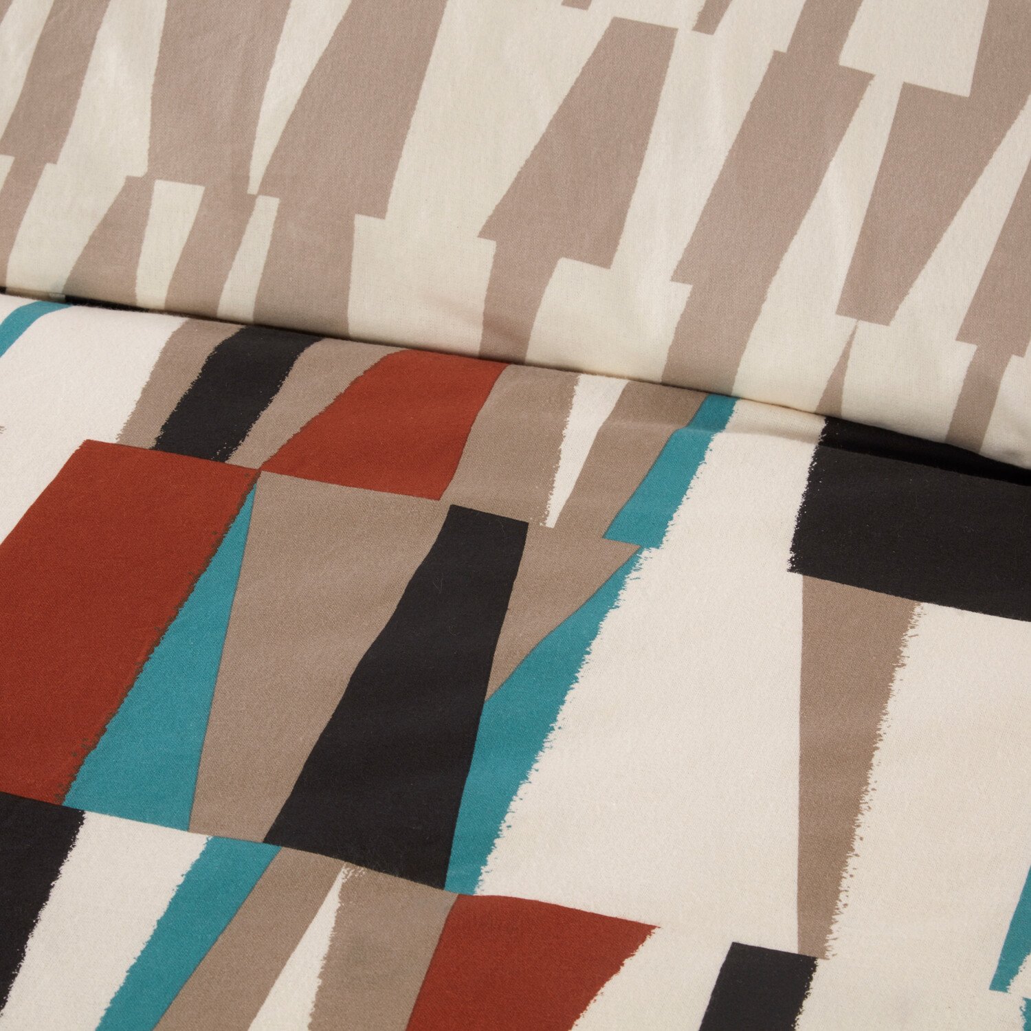 Ezra Geometric Duvet Set Beige Double Image 3