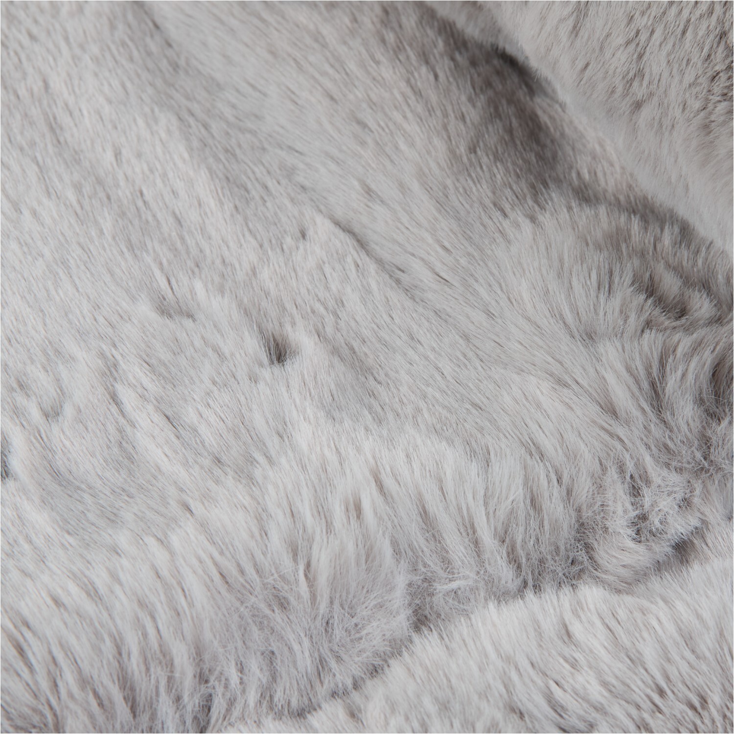 Large Rabbit Faux Fur Throw Grey Image 5