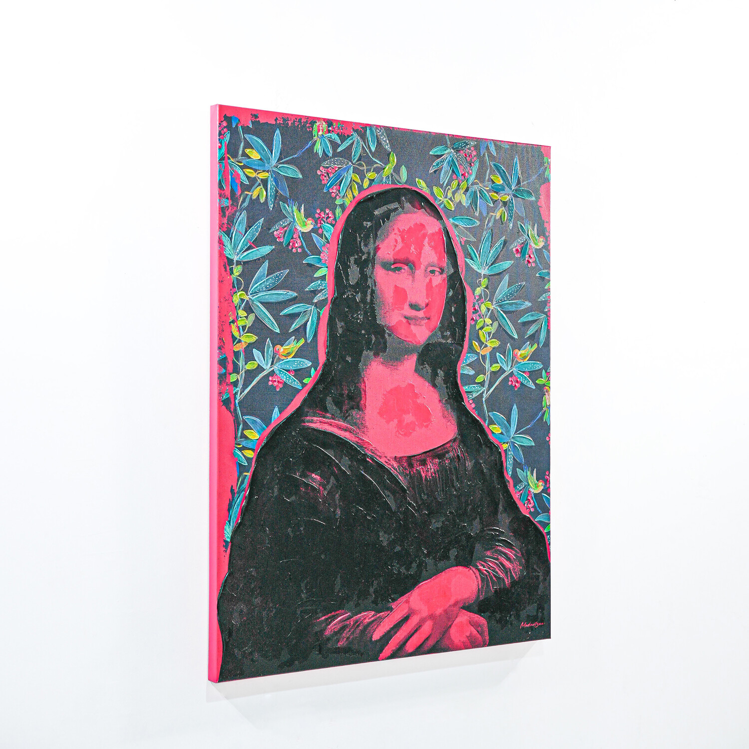 Modartzee Bright Mona Lisa Botanical Canvas Pink Image 2