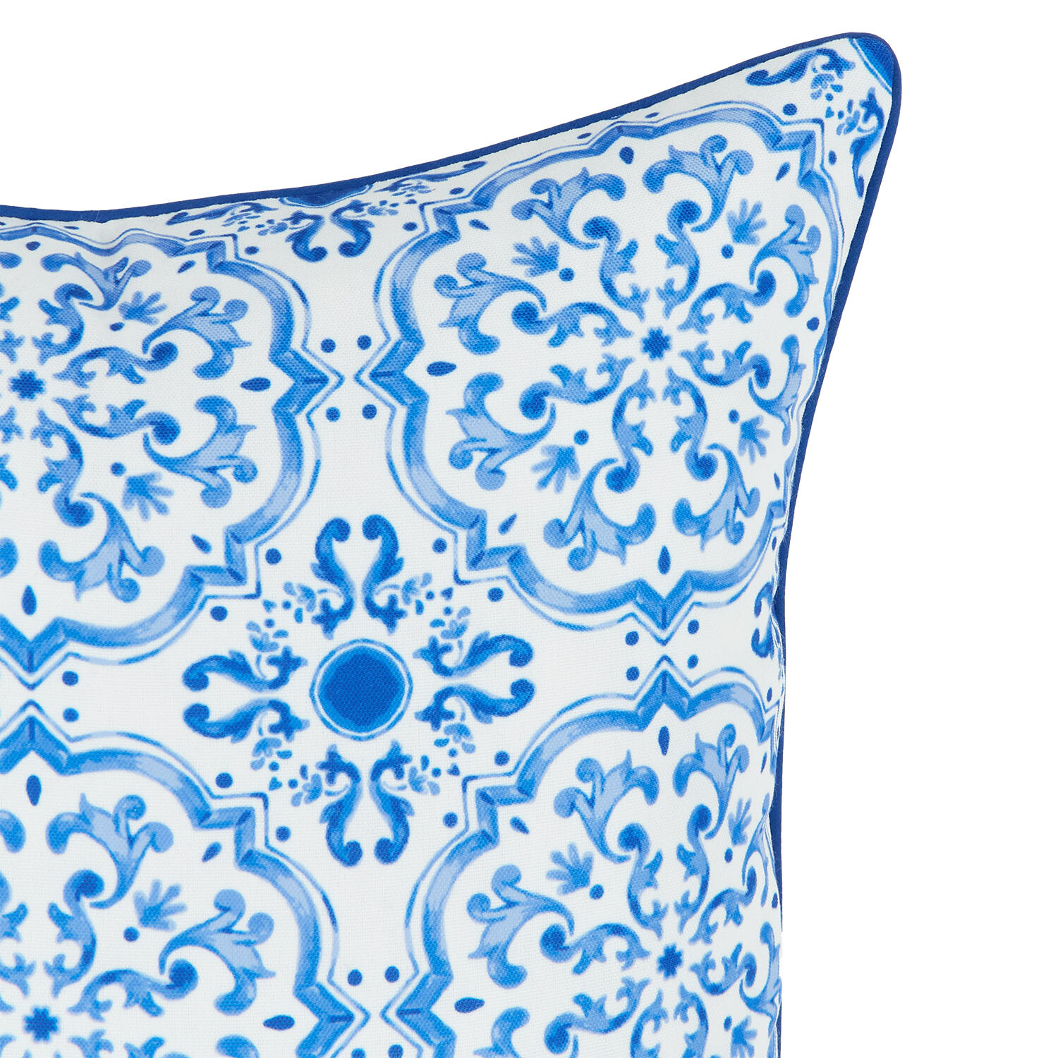 Amalfi Tile Reversible Cushion - Blue Image 5