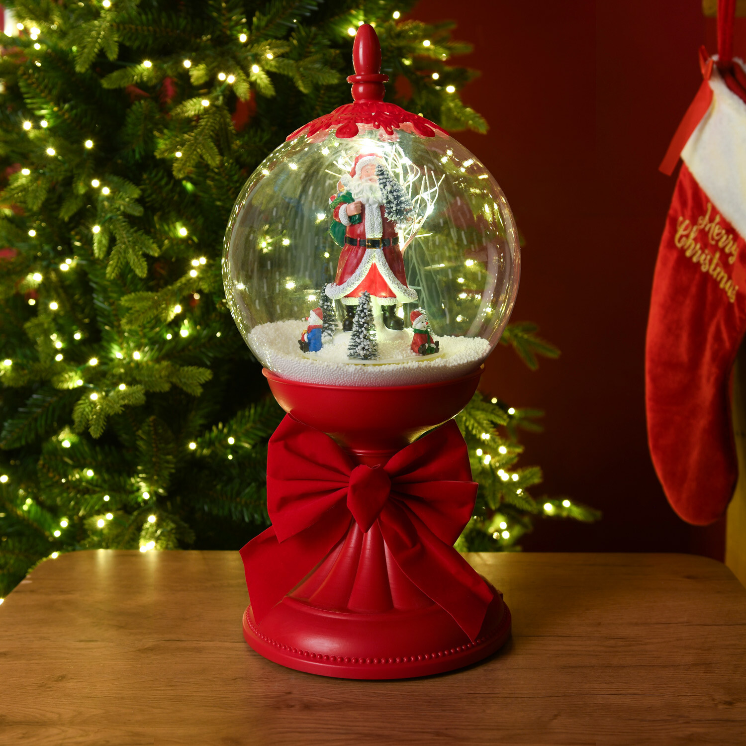 Snowing Table Lamp Red Image 2