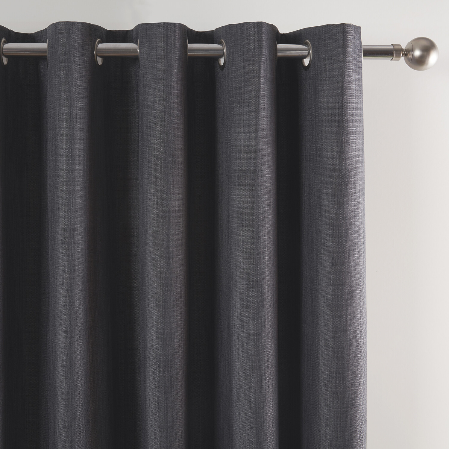 Divante Hoxton Charcoal Blackout Eyelet Curtain 168 x 137cm Image 3