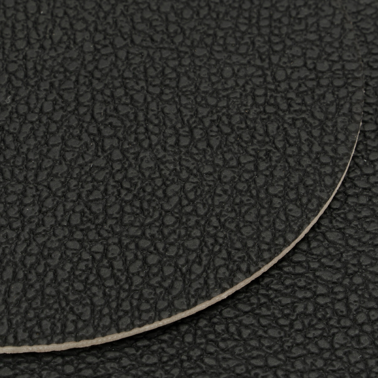 Set of 4 Round Fusion Faux Leather Coasters - Black Image 2