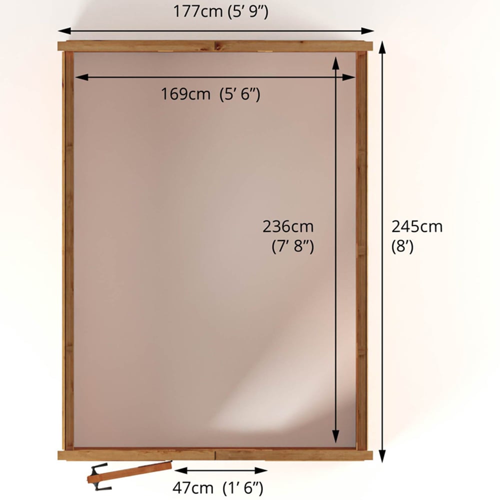 Mercia Woodsman Apex Polycarbonate 8 x 6ft Greenhouse Image 9