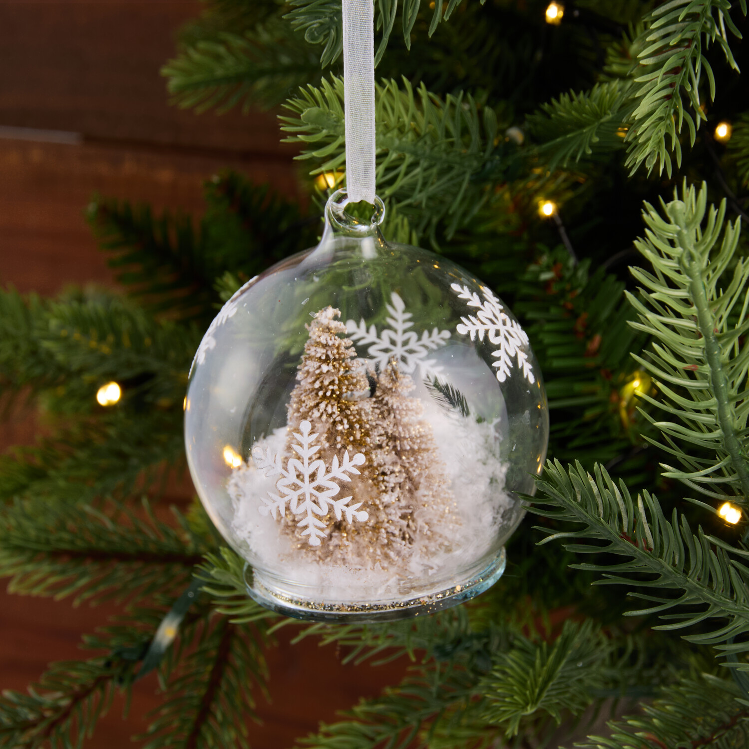 Tree Scene Snowy Bauble Image 4