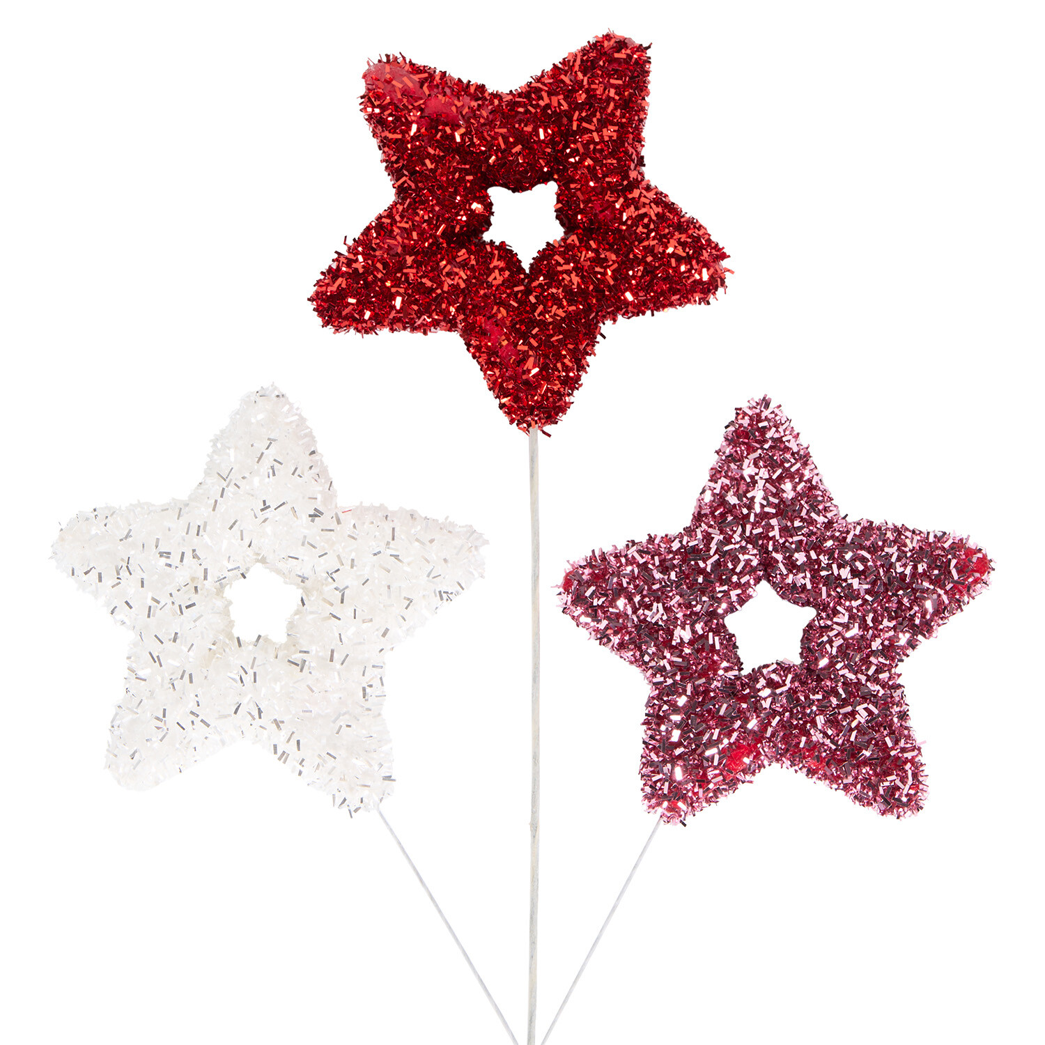 3 Colour Star Pick Red and White Image 1