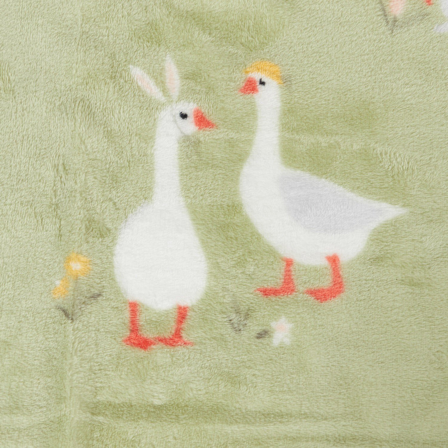 Spring Farm Animals Fleece Throw - Green Image 5