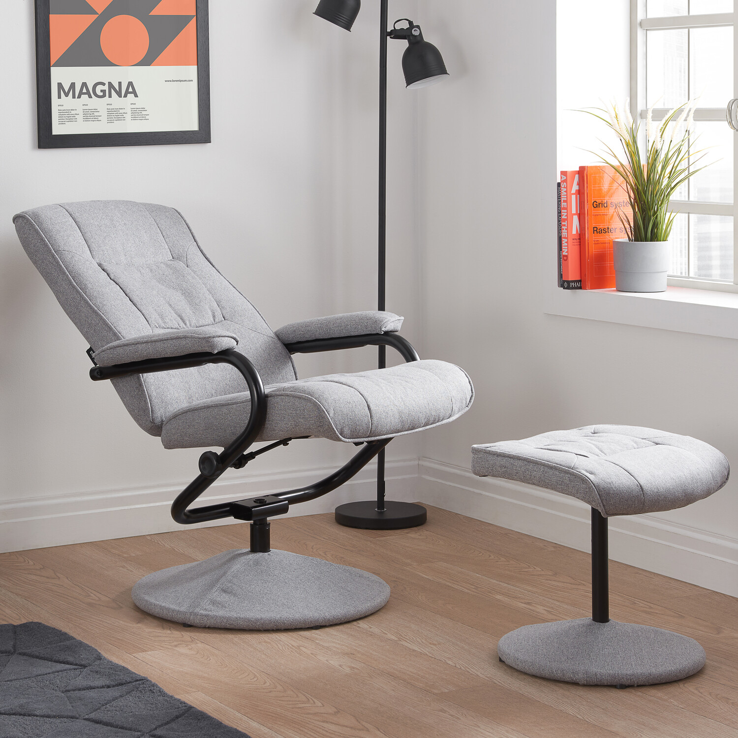 Memphis Swivel Chair Grey Image 5