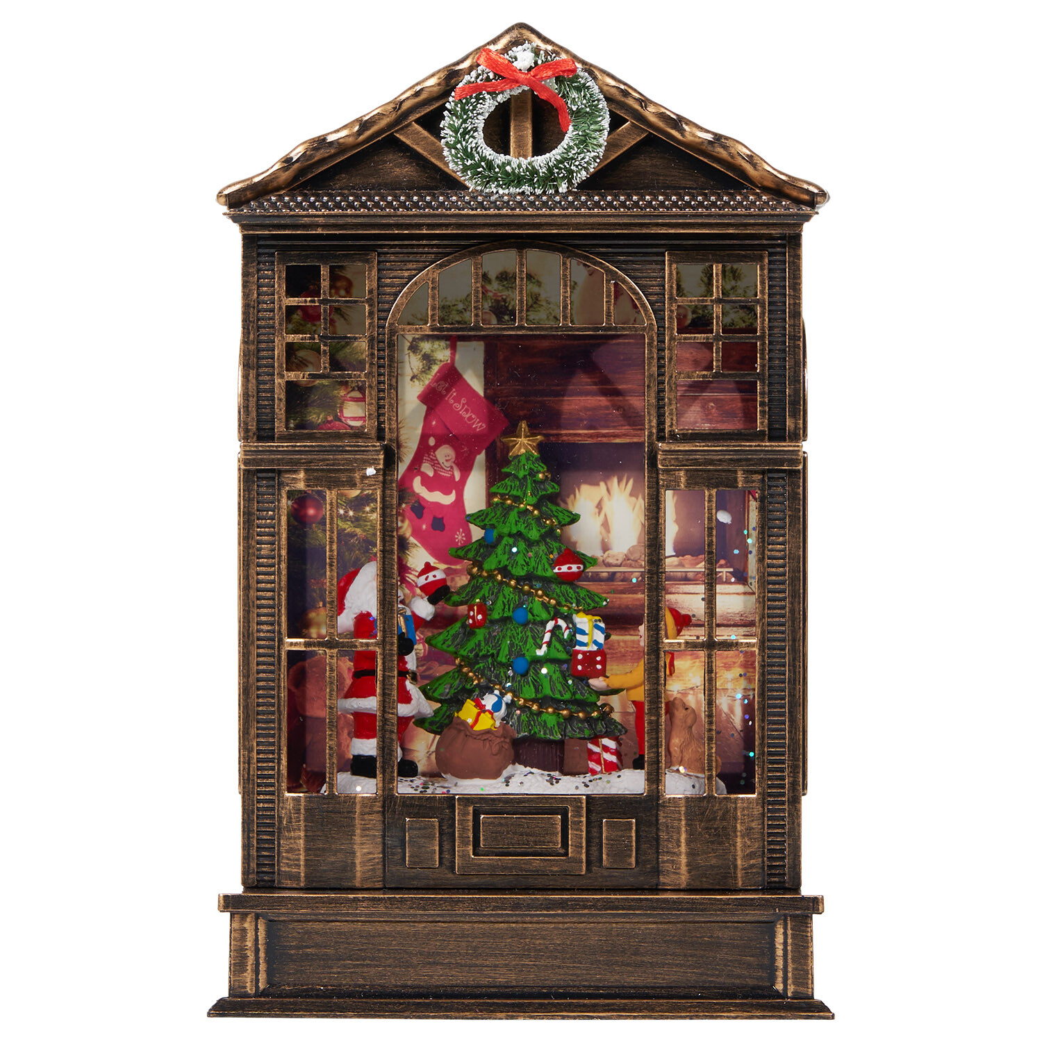 Traditional Glitter House Scene Multicolour Image 2