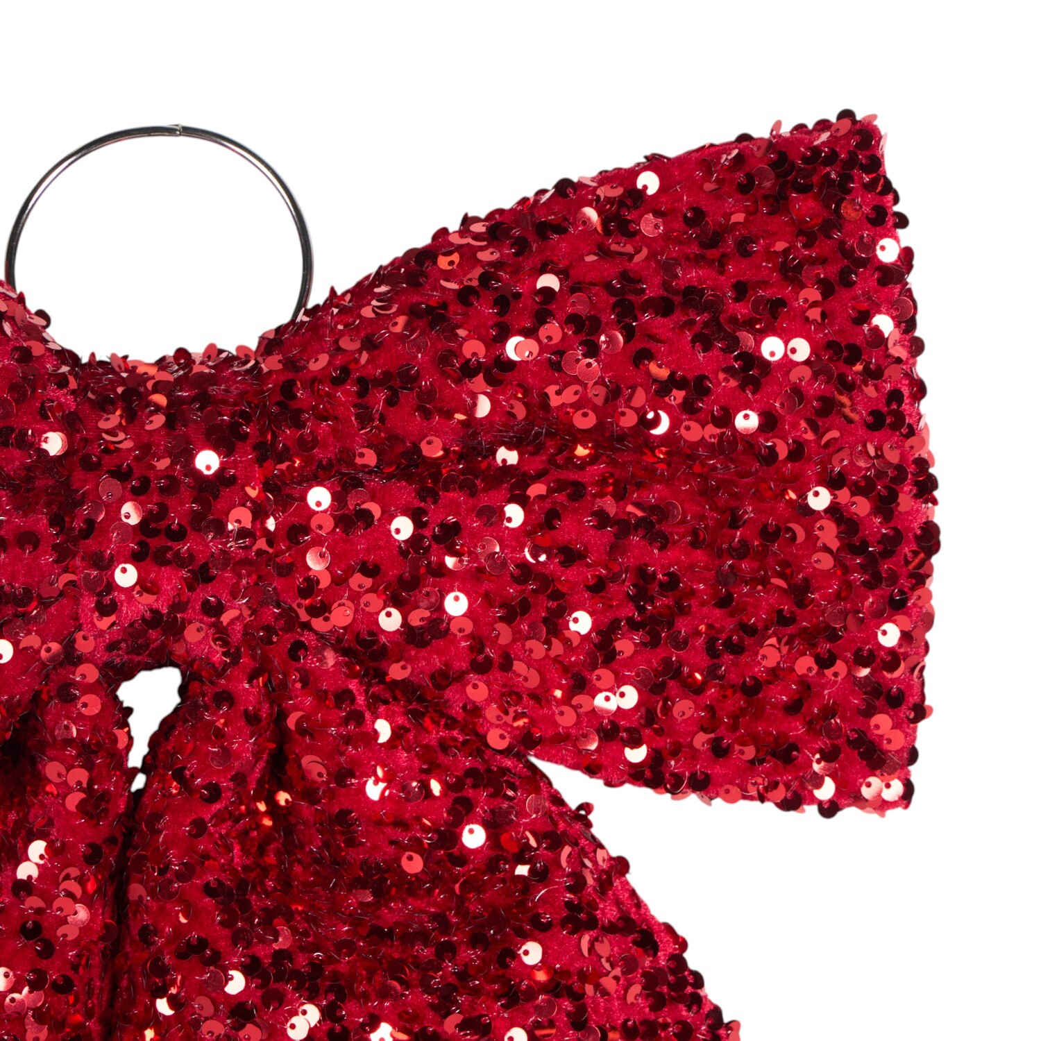 Sequin Sponge Bow Red Image 2