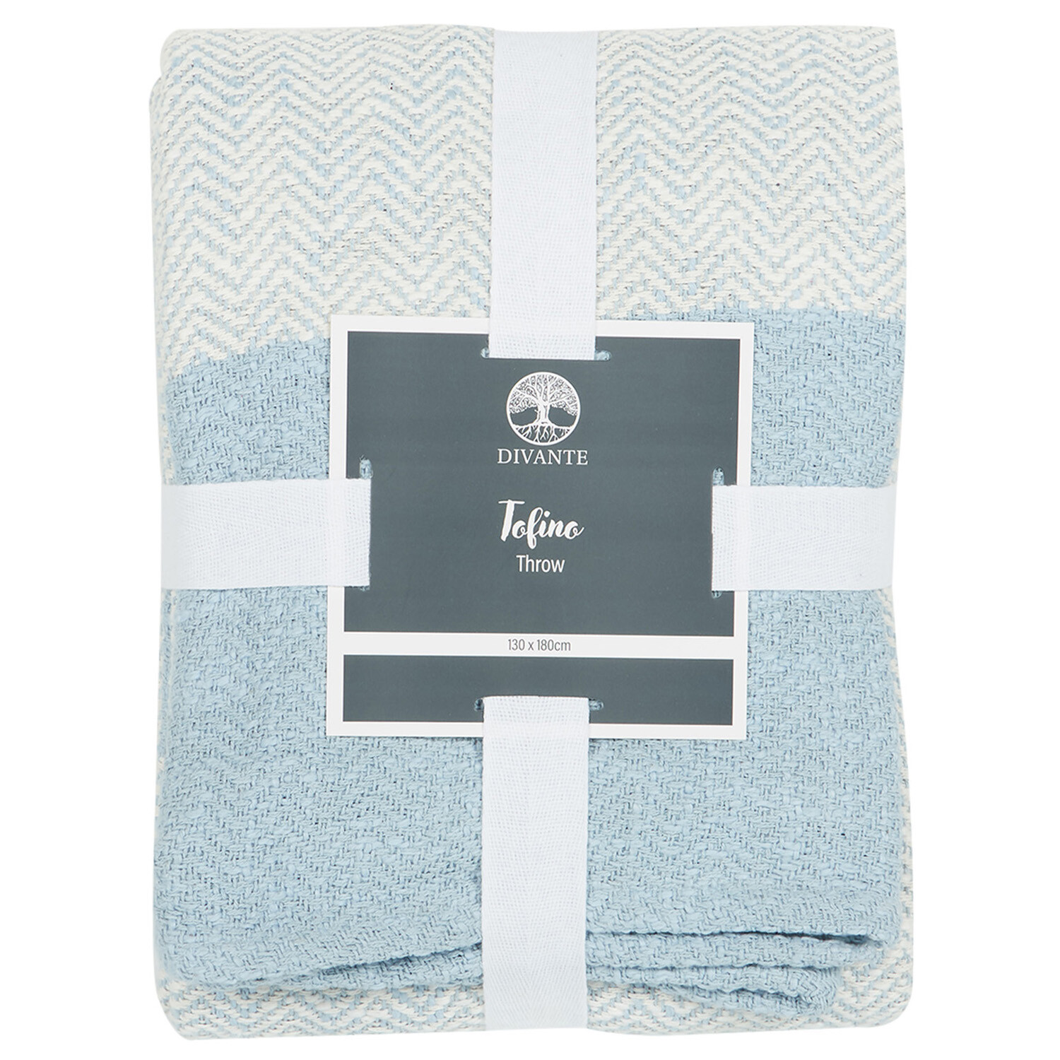 Tofino Herringbone Throw - Blue Image 1
