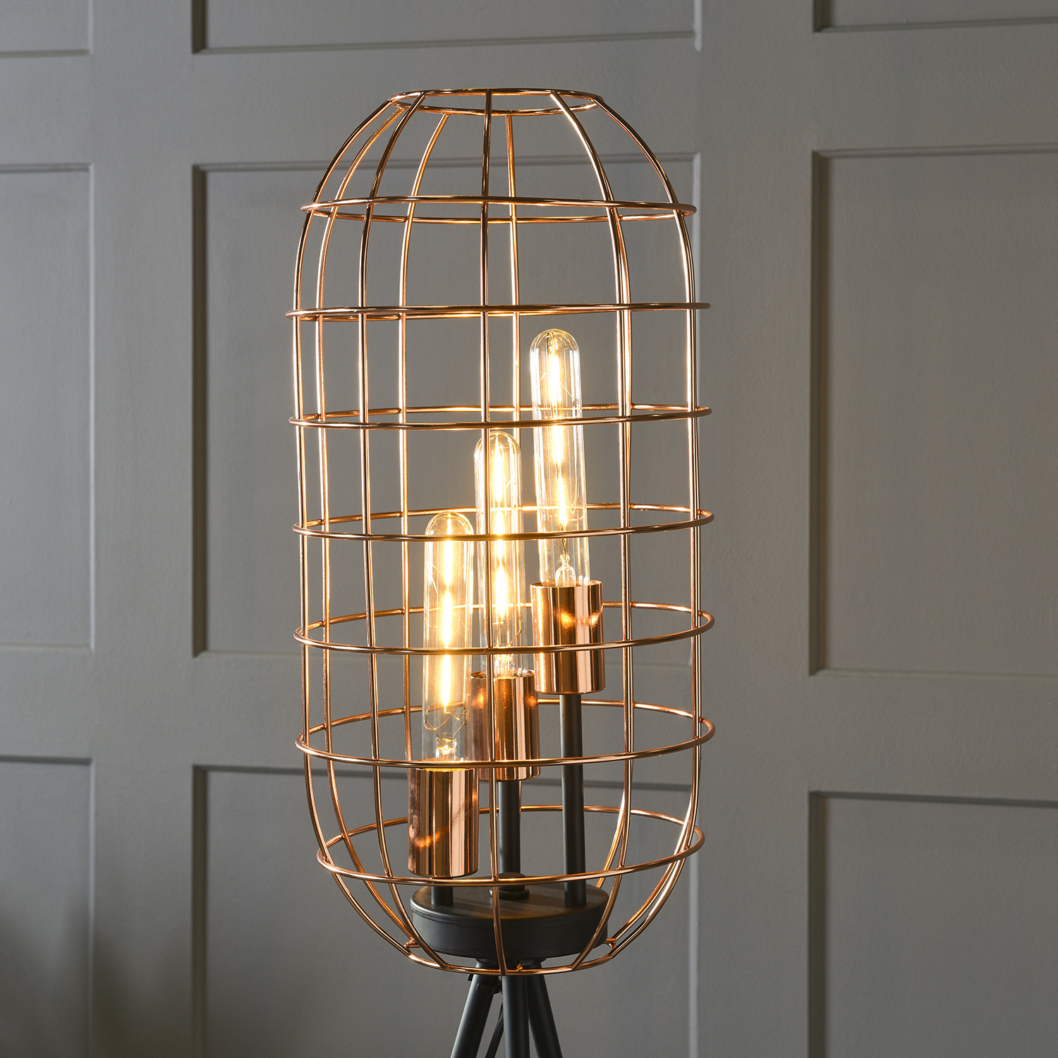 3 Light Industrial Tripod Floor Lamp Image 5