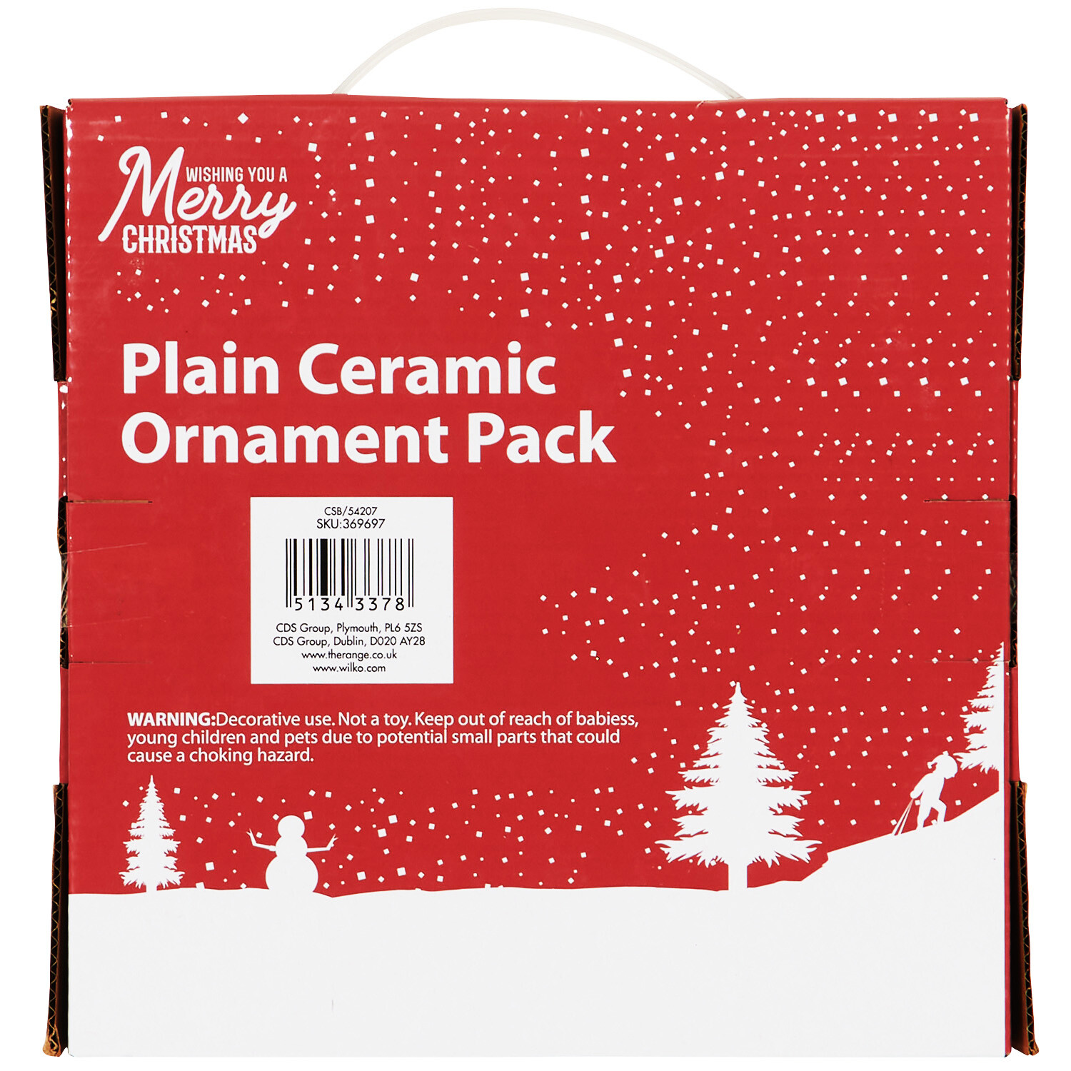 Plain Ceramic Ornament Pack - White Image 2