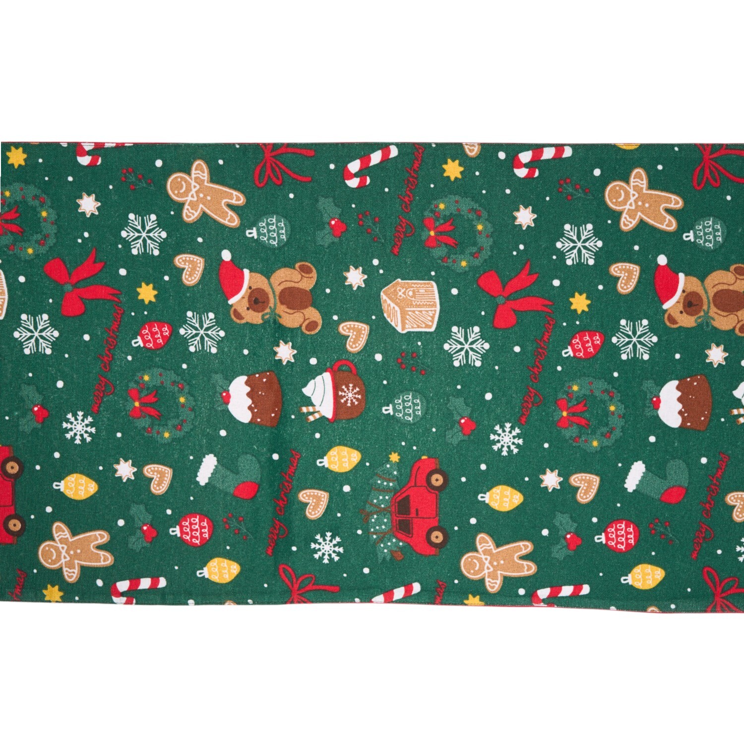 Christmas Printed Table Runner Green Image 4