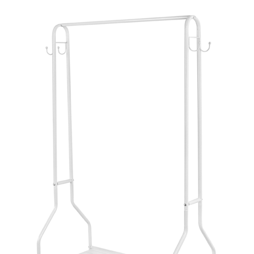 House of Home White Clothes Rail with 2 Shelves 5 x 2ft Image 4