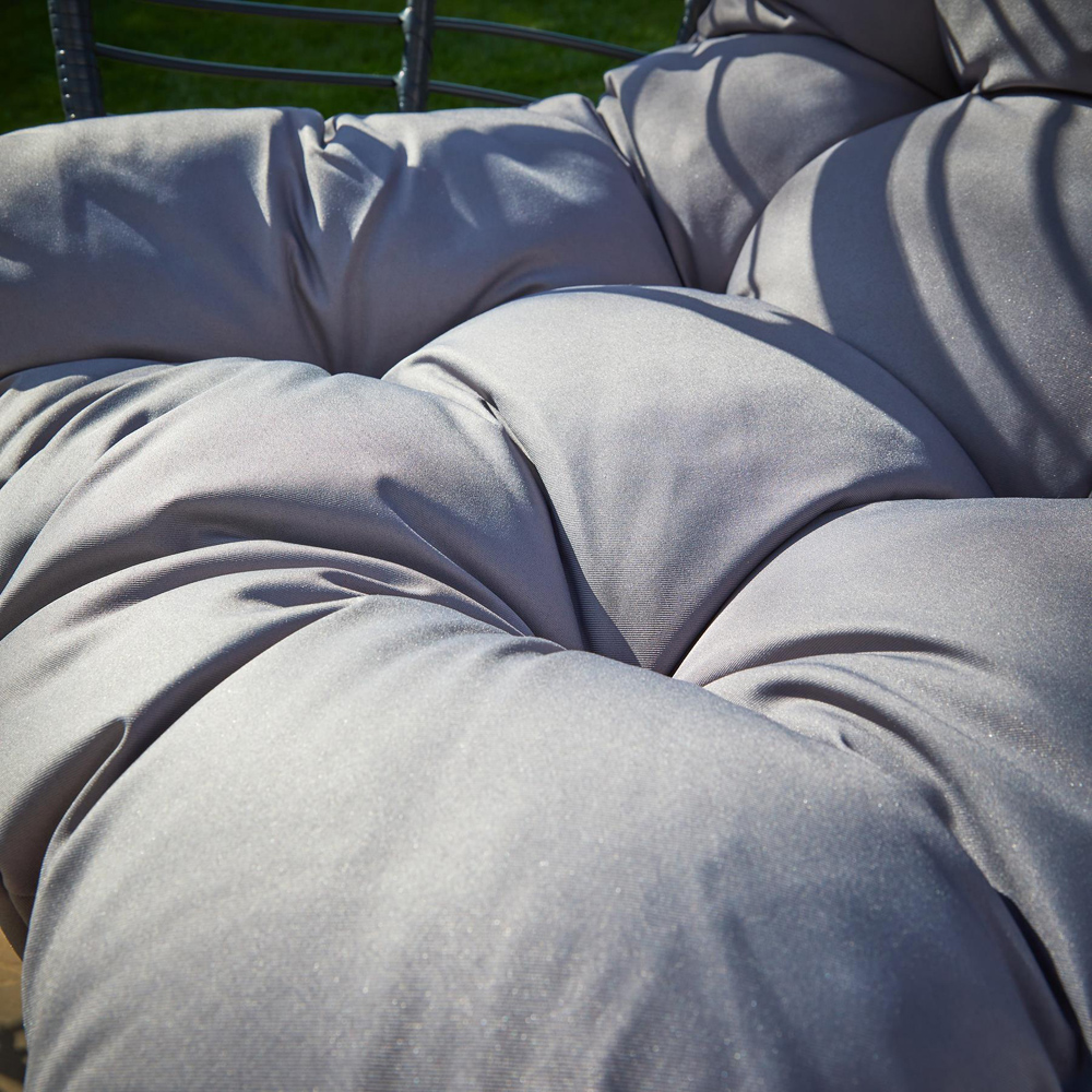 Home Source Eden Egg Balloon Dark Grey Cushioned Chair Image 2