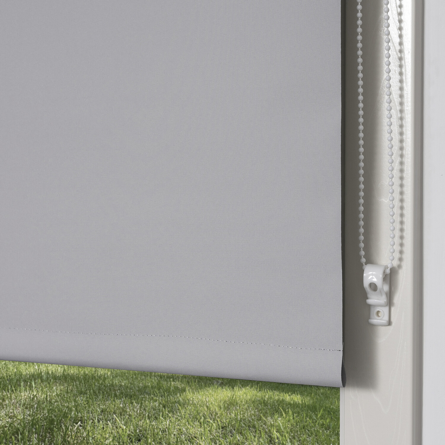 Plain Blackout Blinds Pearl Grey 180cm Image 2