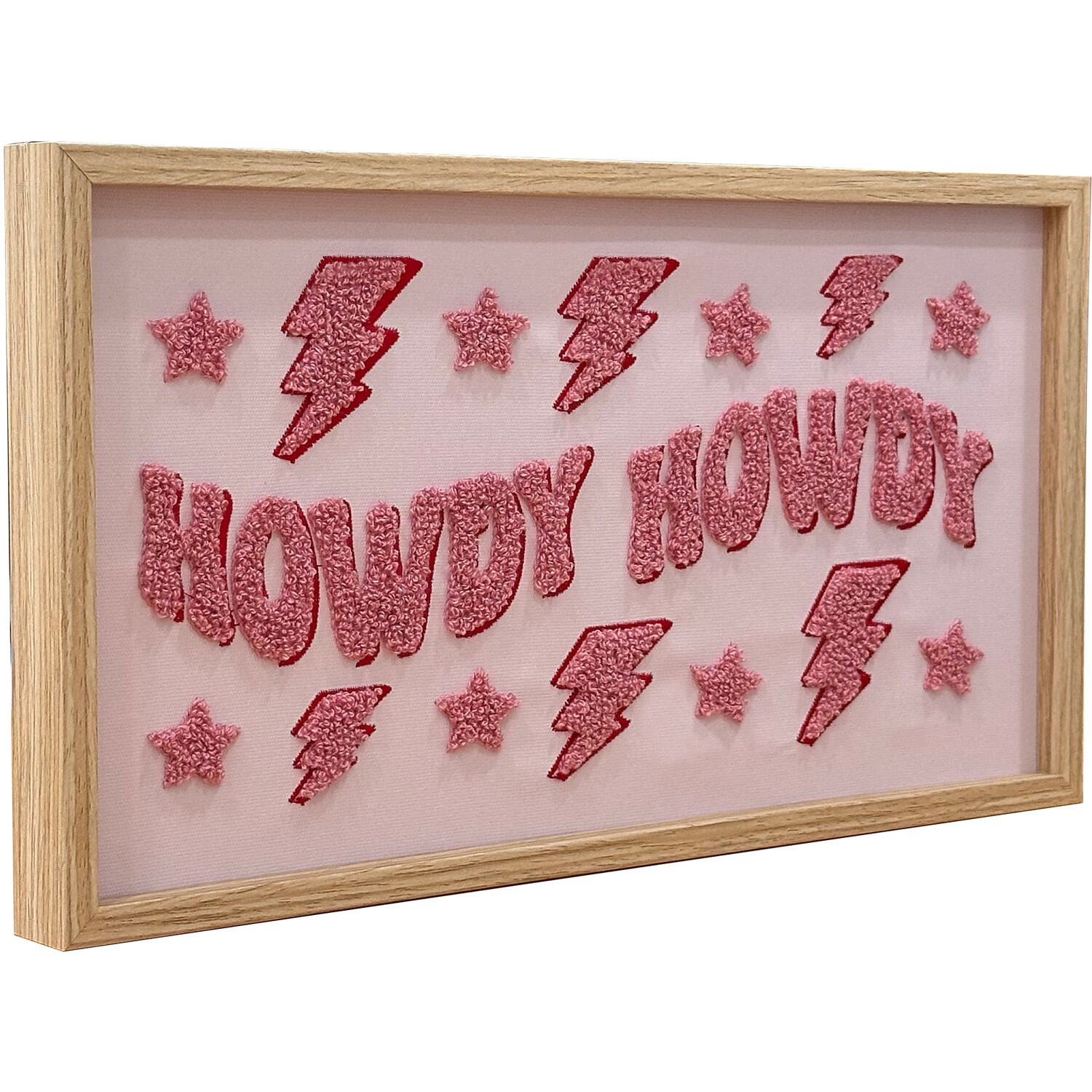 Pink Howdy Tufted Framed Wall Art Pink Image 2