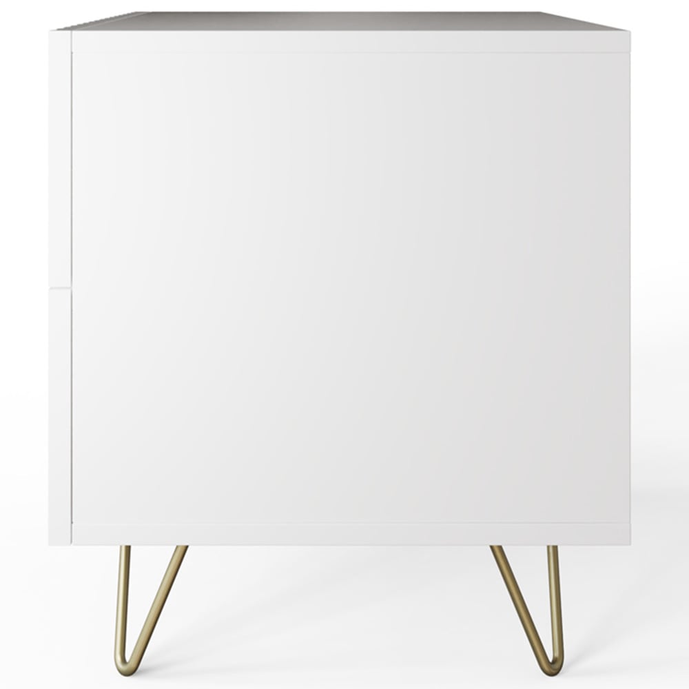 GFW Thalia 2 Drawer White Bedside Table Image 5