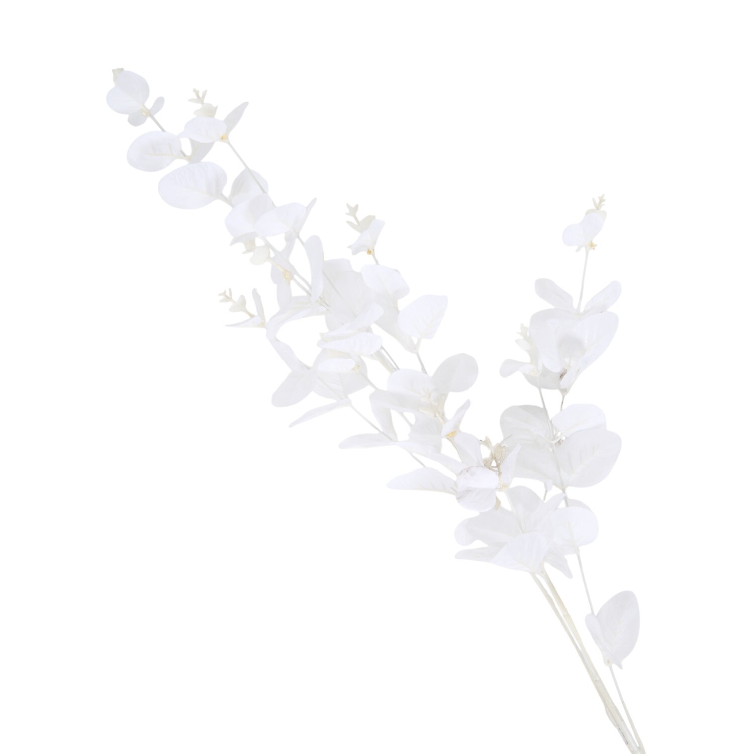 Faux Silk Eucalyptus Stem - White Image 4