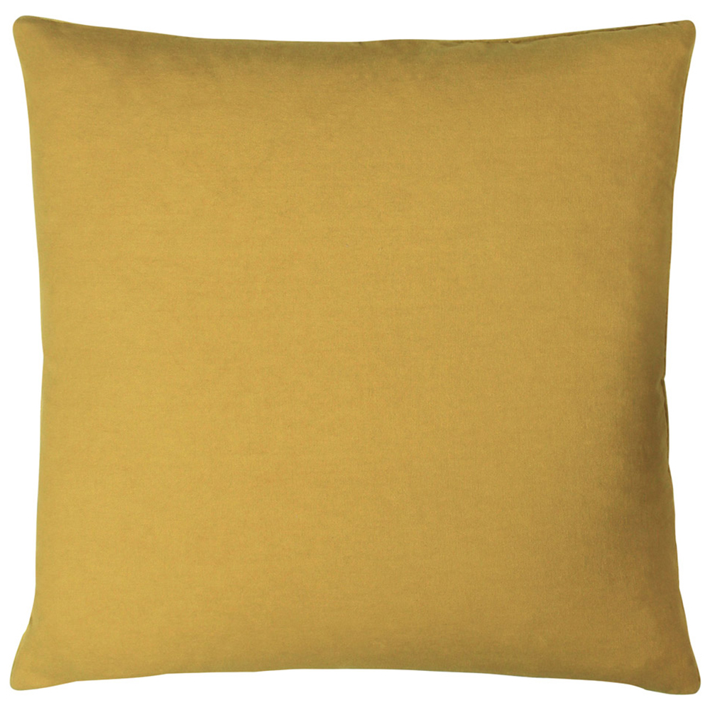 furn. Angeles Ochre Floral Velvet Cushion Image 2