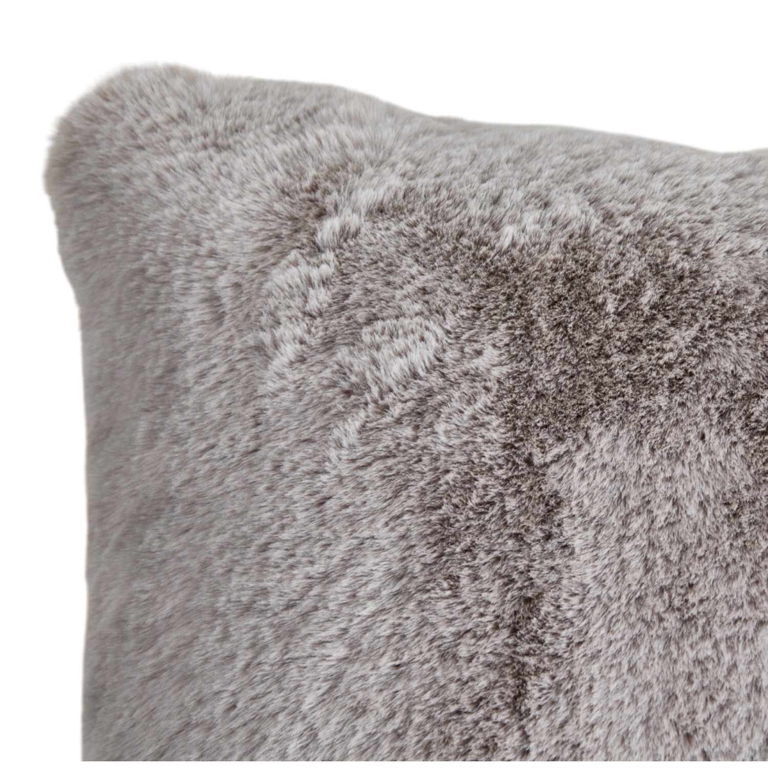Large Rabbit Faux Fur Cushion Grey Image 3